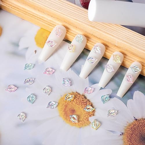 Miniatura 7 de CHANZET 300 dijes de uñas de labios 3D, mini dijes Kawaii con purpurina para uñas, decoración de uñas de resina, adornos de purpurina para uñas