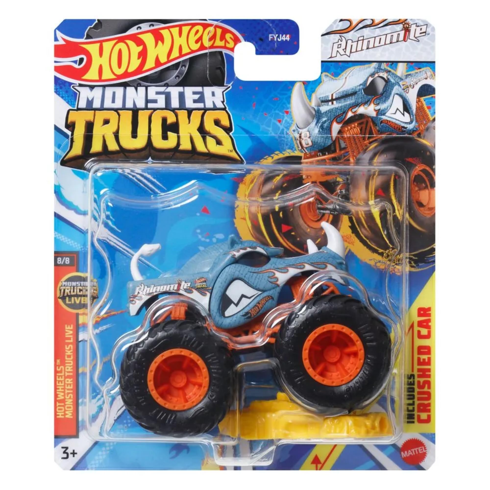 Hot Wheels Monster Trucks Live 8/8 Rhinomite 1:64 Scale Diecast Model Vehicle