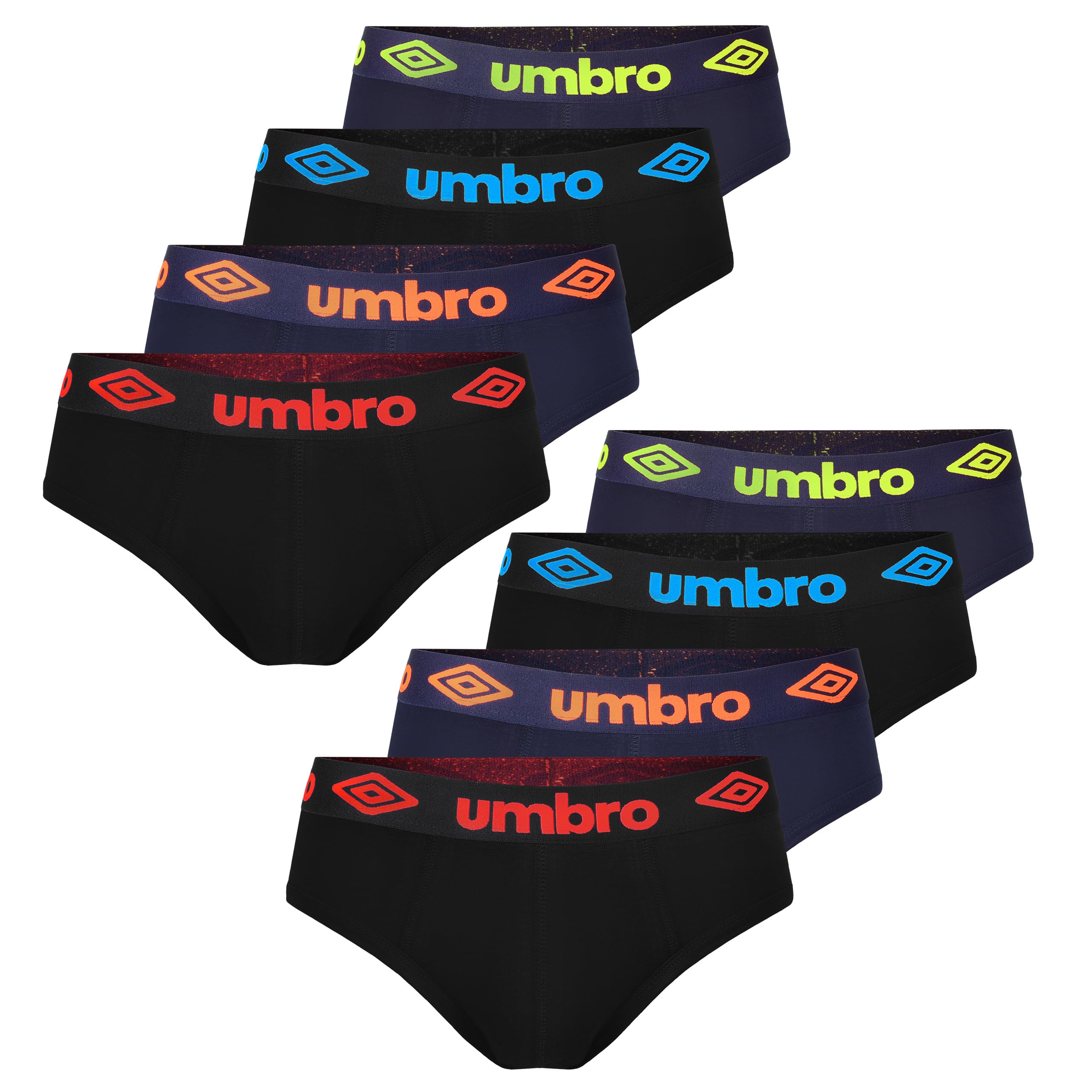 Umbro Mutande Uomo Cotone 8 Pezzi M, L, XL, XXL | Slip Uomo in Cotone Elasticizzato, Traspirante | Intimo Maschil | Sportivi