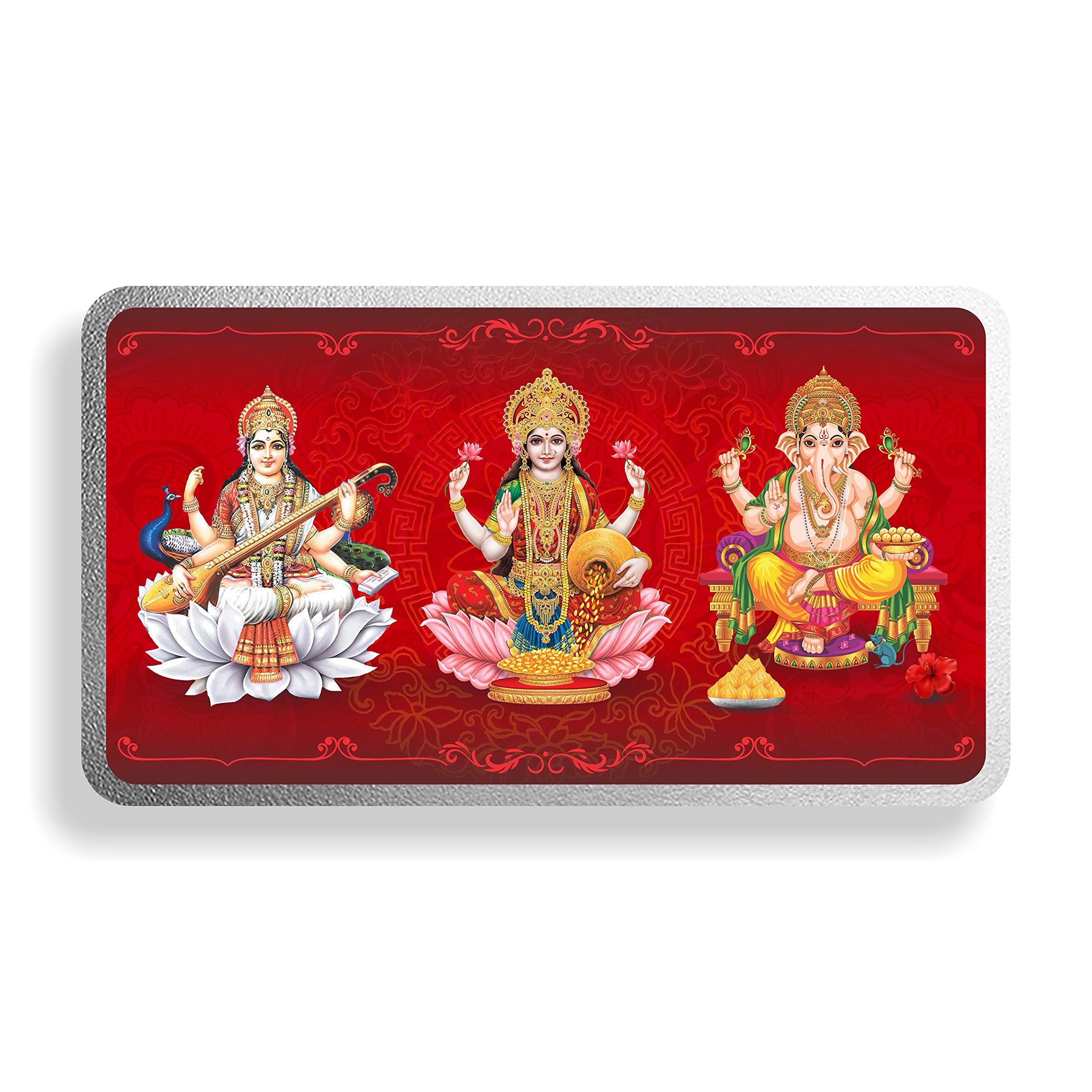 MOHUR Trimurti Laxmi Ganesh Saraswati 20 Gm Coloured (999) Pure Silver Bar (B08QG7CP3W) Amazon Price History, Amazon Price Tracker