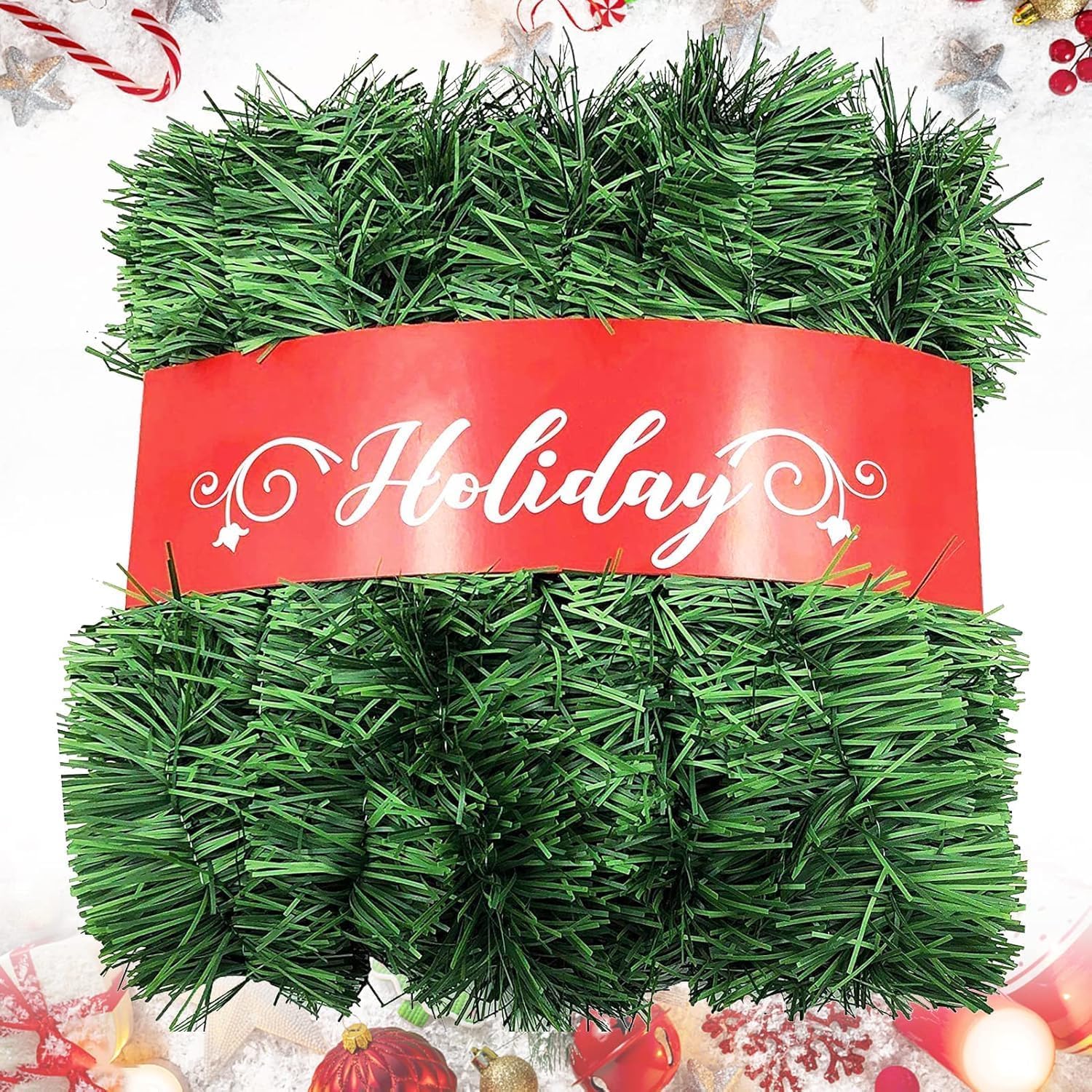 Guirlande de verdure de Noël classique pour sublimer votre terrasse et salon