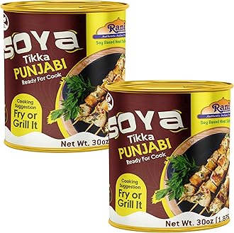 Rani Soya Tikka Punjabi 30oz (1.875lbs) 850g, Pack of 2, Ready for Cook ~ Easy Open Lid | All Natural | Vegan | No Colors | NON-GMO | Kosher | Indian Origin | Soy Based Meat Substitute