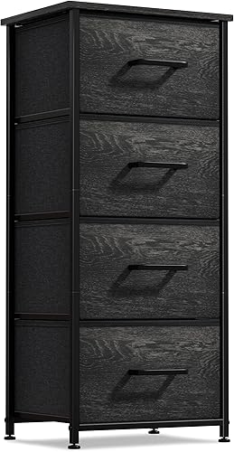 Miniatura 23 de Sorbus Cómoda de mesita de noche con 3 cajones de madera sintética, mesita de noche con almacenamiento, marco de acero, parte superior de madera,