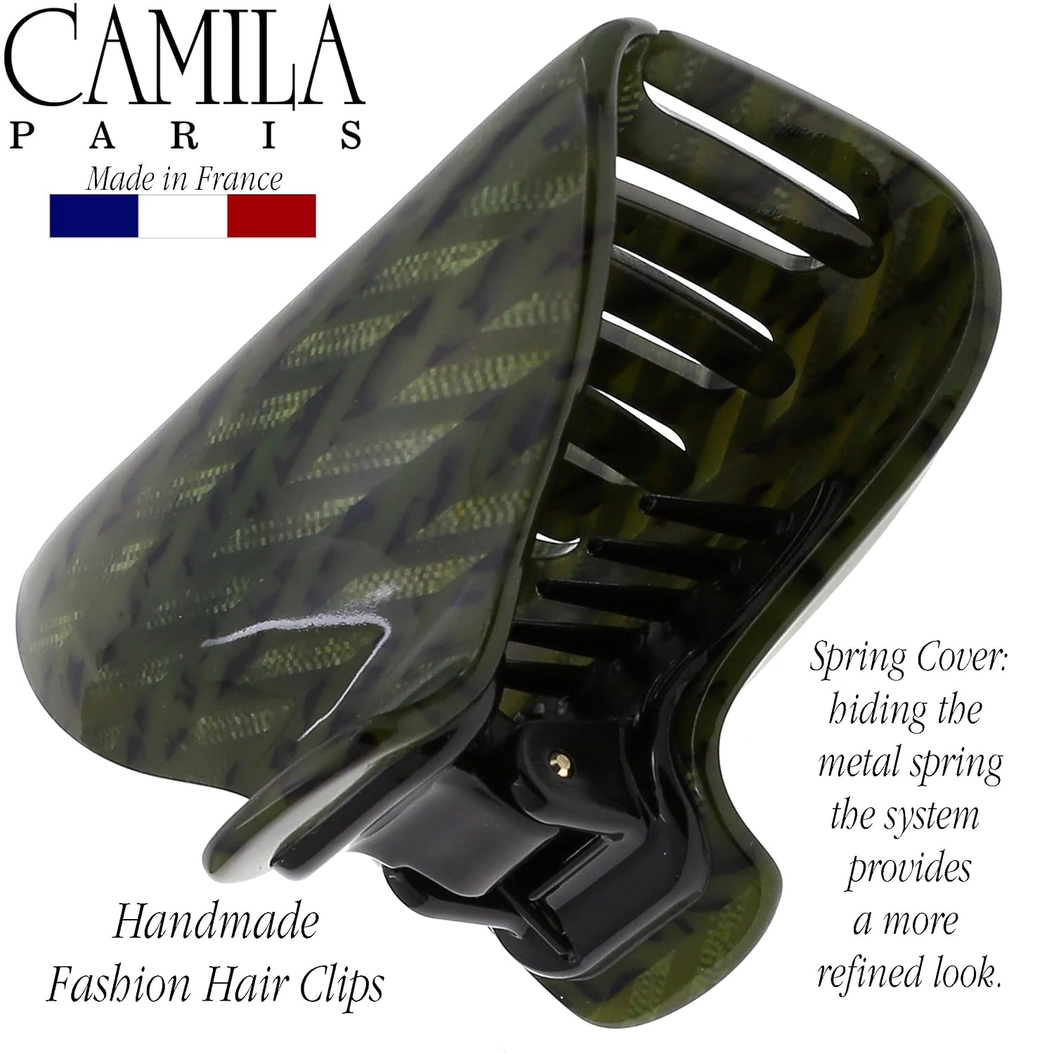 Camila Paris CP3260 French Hair Clip for Women for Long Curly Wavy Hair, Green, Girls Hair Claw Clips Jaw Fashion Styling Hair Accessories for Women, Strong Hold No Slip Grip, Made in France image 5
