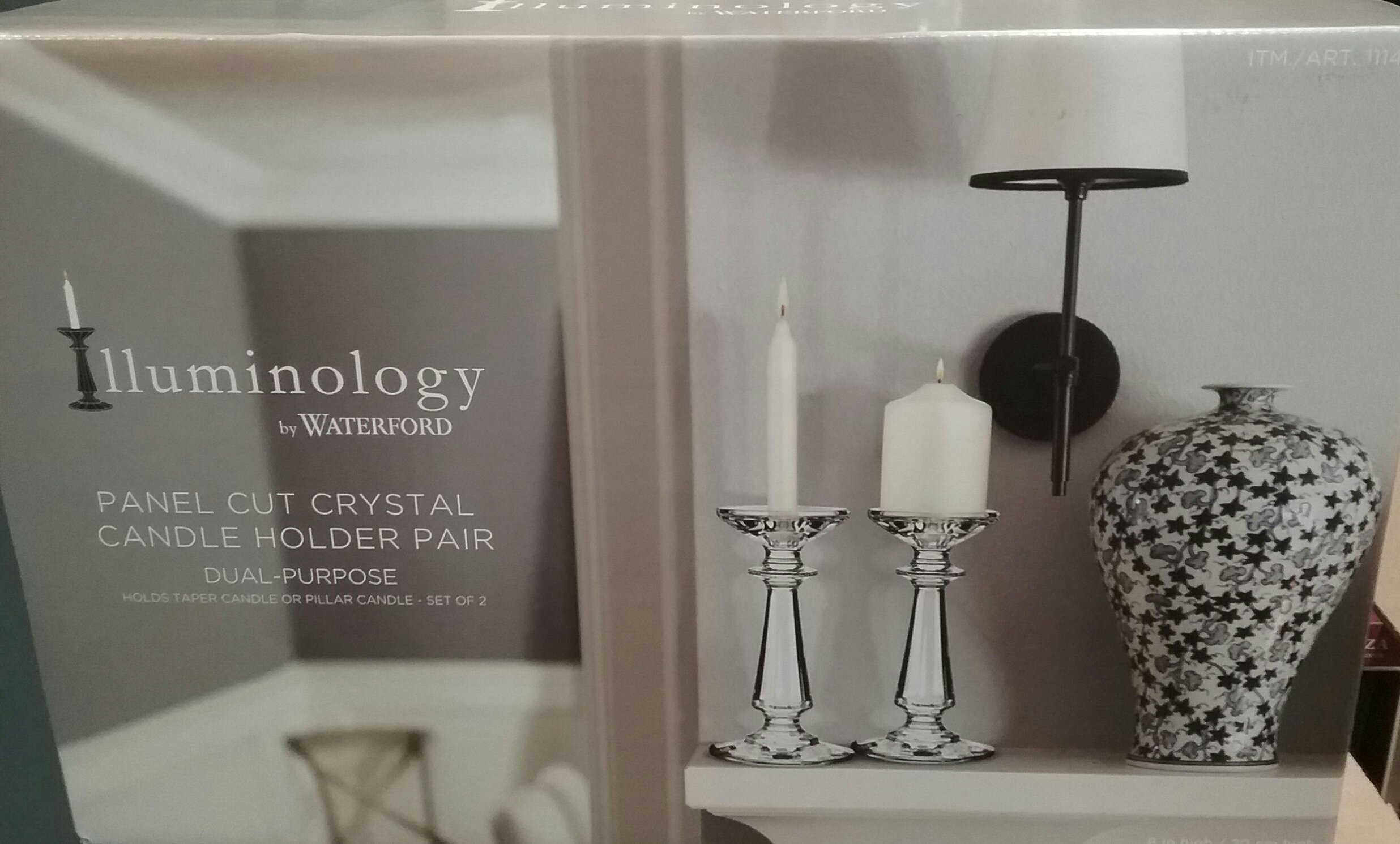 Waterford Illuminology Crystal Cut Panel Candle Holder Set of Two