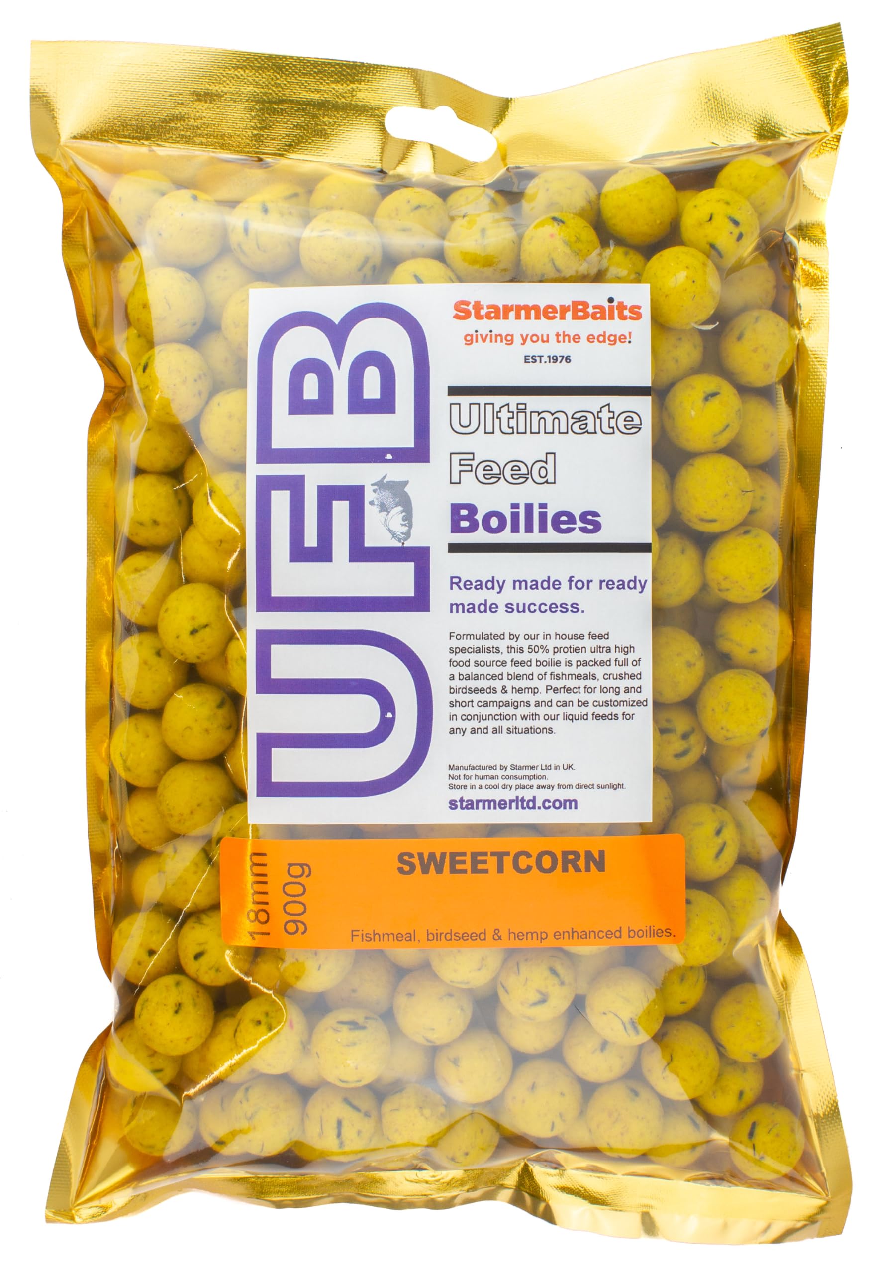 starmerbaits Ultimate feed boilies / 18mm / 900g / Sweetcorn โ image 1