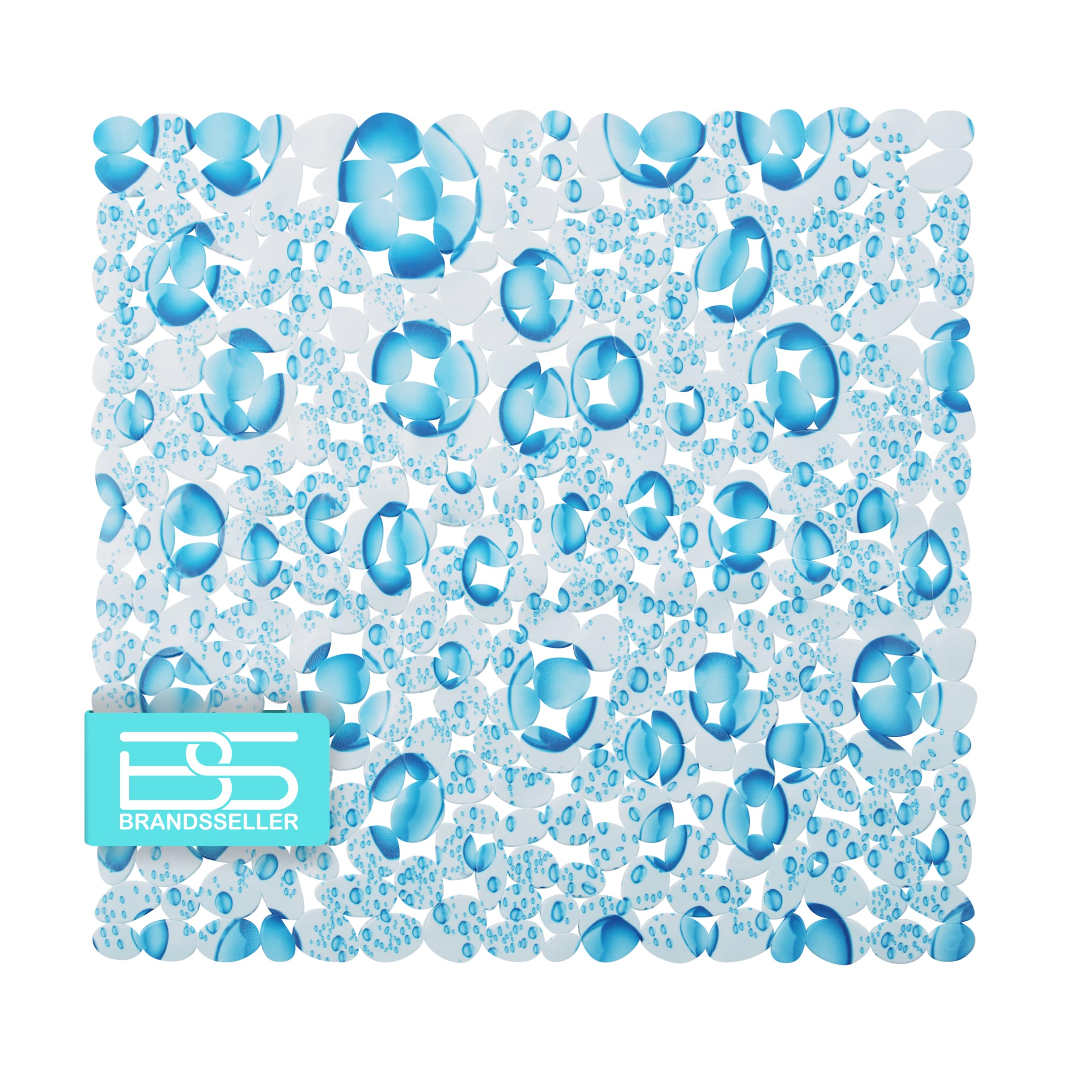 Brandsseller Tapis antidérapant Douche 53x53 cm – en PVC avec ventouses, Lavable à 30 °C, antibactérien et résistant à la moisissure – Tapis de Douche sécurisé et hygiénique – Motif : Gouttes