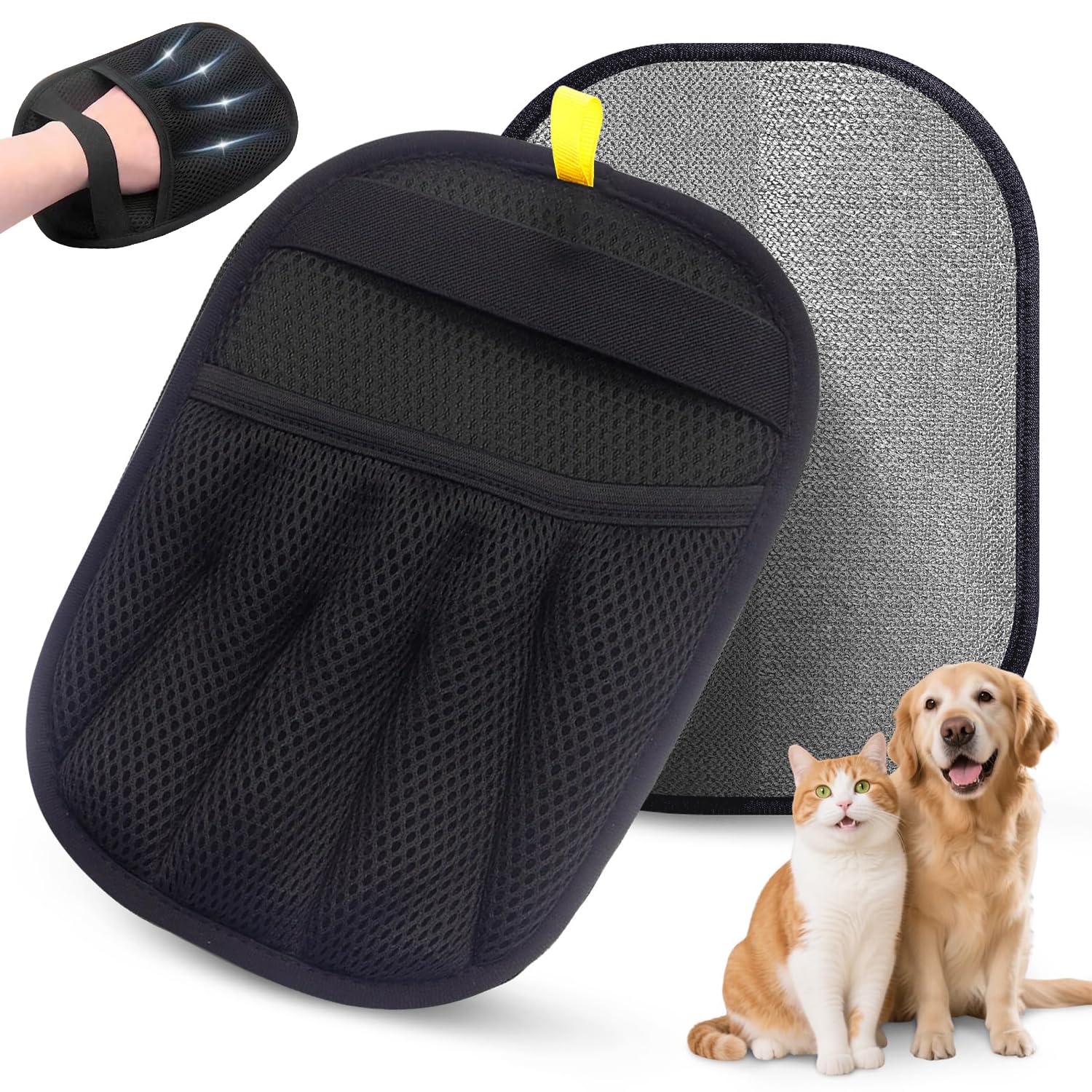 Torven Guanto Peli Gatto - Yomi Pet Guanto per Gatti e Cani, Guanti Statici per Peli Animali, Riutilizzabile & Lavabile, Pet Hair Remover Elettrostatico per Vestiti, Divani, Tappeti, Sedili Auto