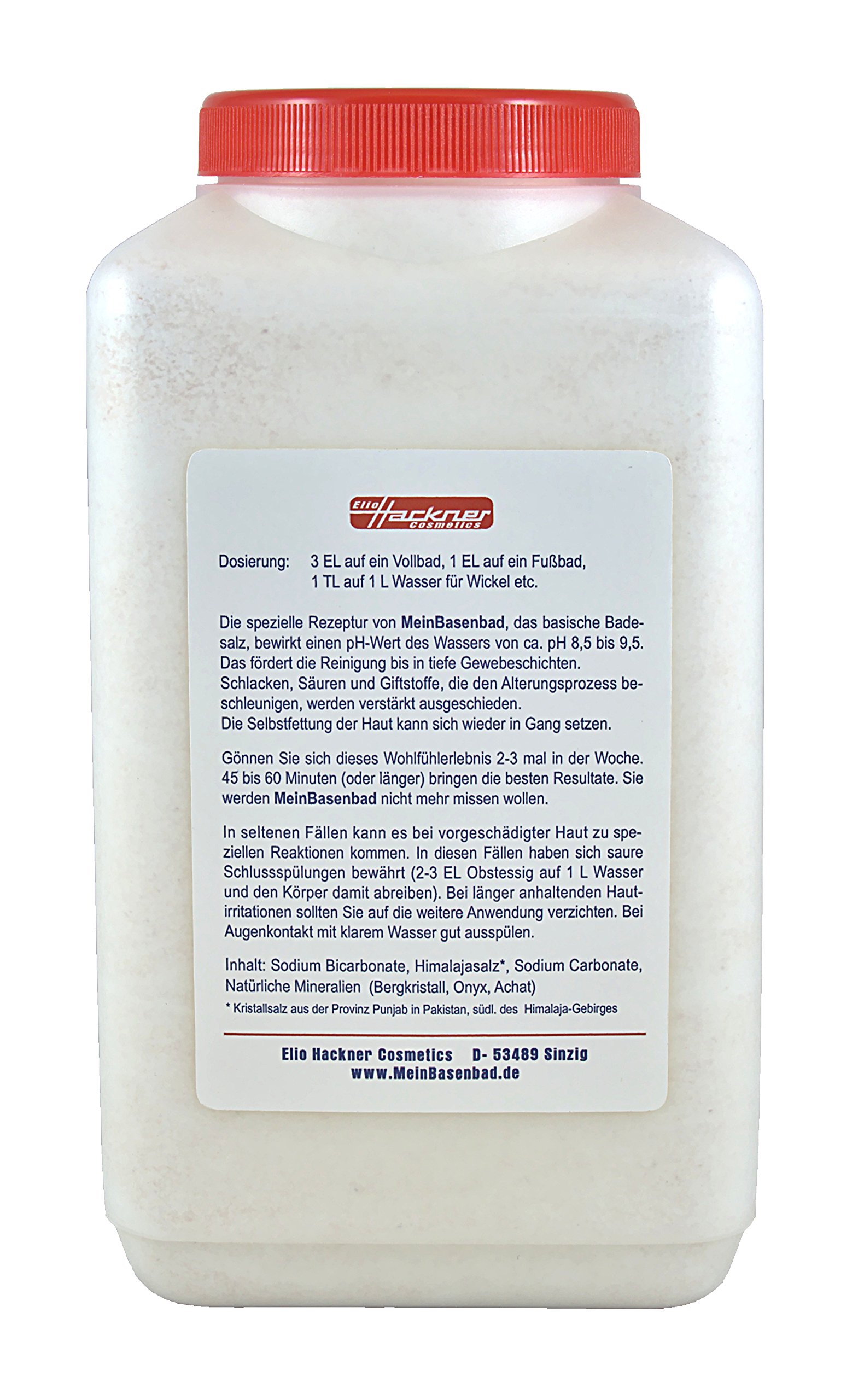 Mein Basenbad, Basische Körperpflege, Basisches Badesalz mit Himalajasalz und natürlichen Mineralien (3Kg) von ElioHackner Cosmetics