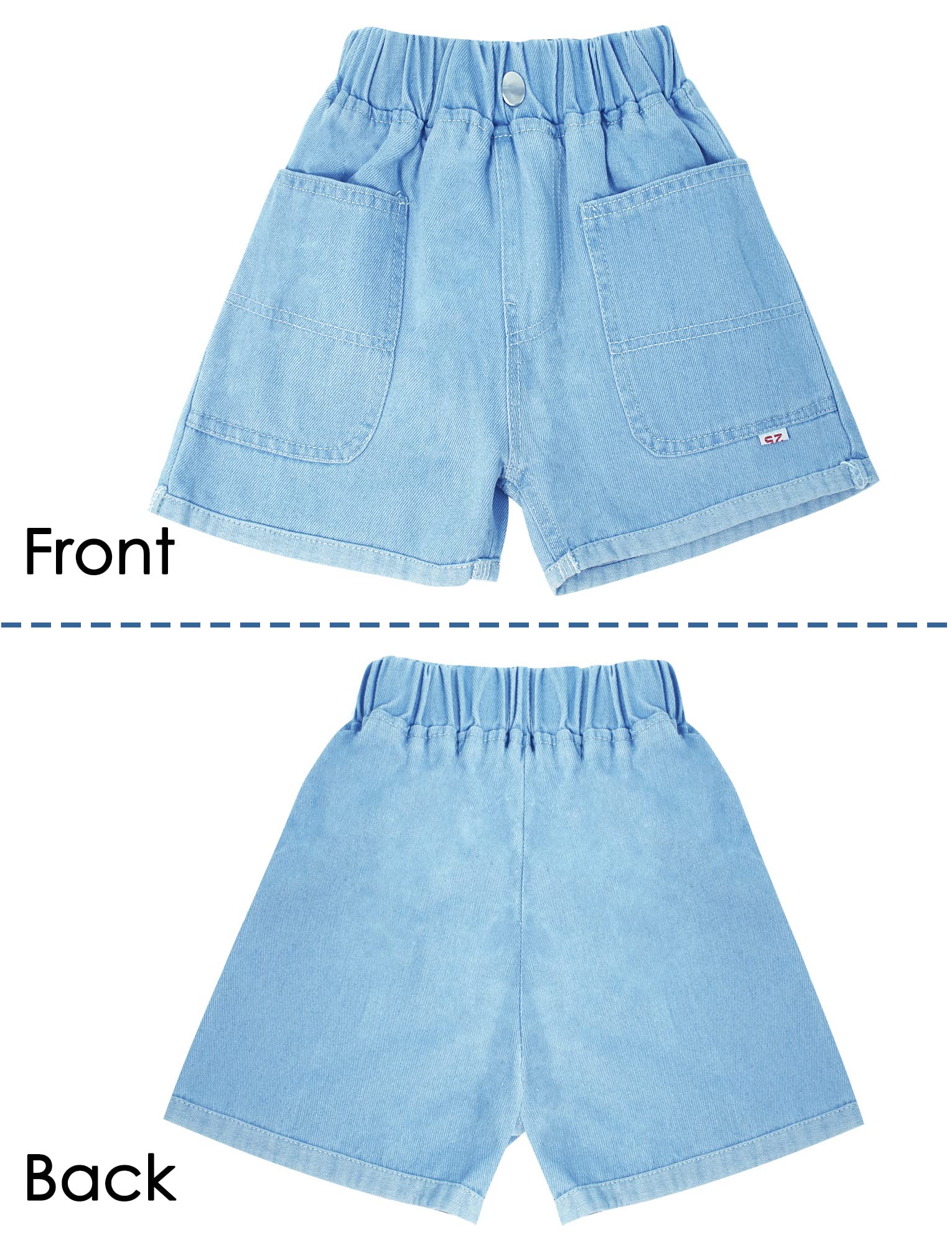 Panegy Pantaloncini per ragazze Pantaloncini in denim elasticizzato Casual Elastico in vita Gonna Pantaloncini estivi Pantaloni corti larghi 3-13 anni