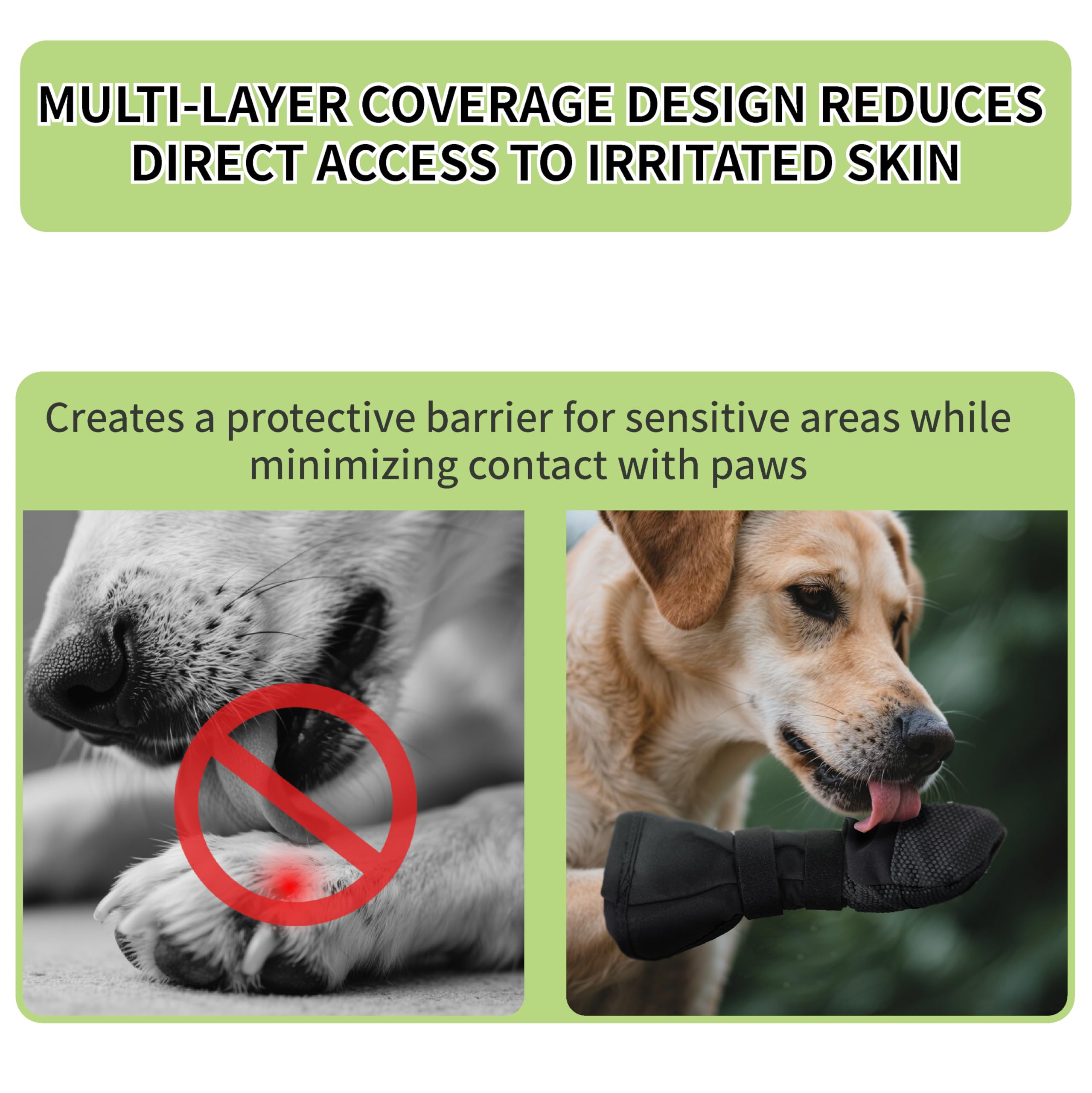 Dog Paw Wound Recovery Boot, Lick-Proof Protection, Non-Slip Pet Shoe with Self-Adhesive Strap, Soft Protector for Medium to Large Dogs, 2PCS (L) - image 4