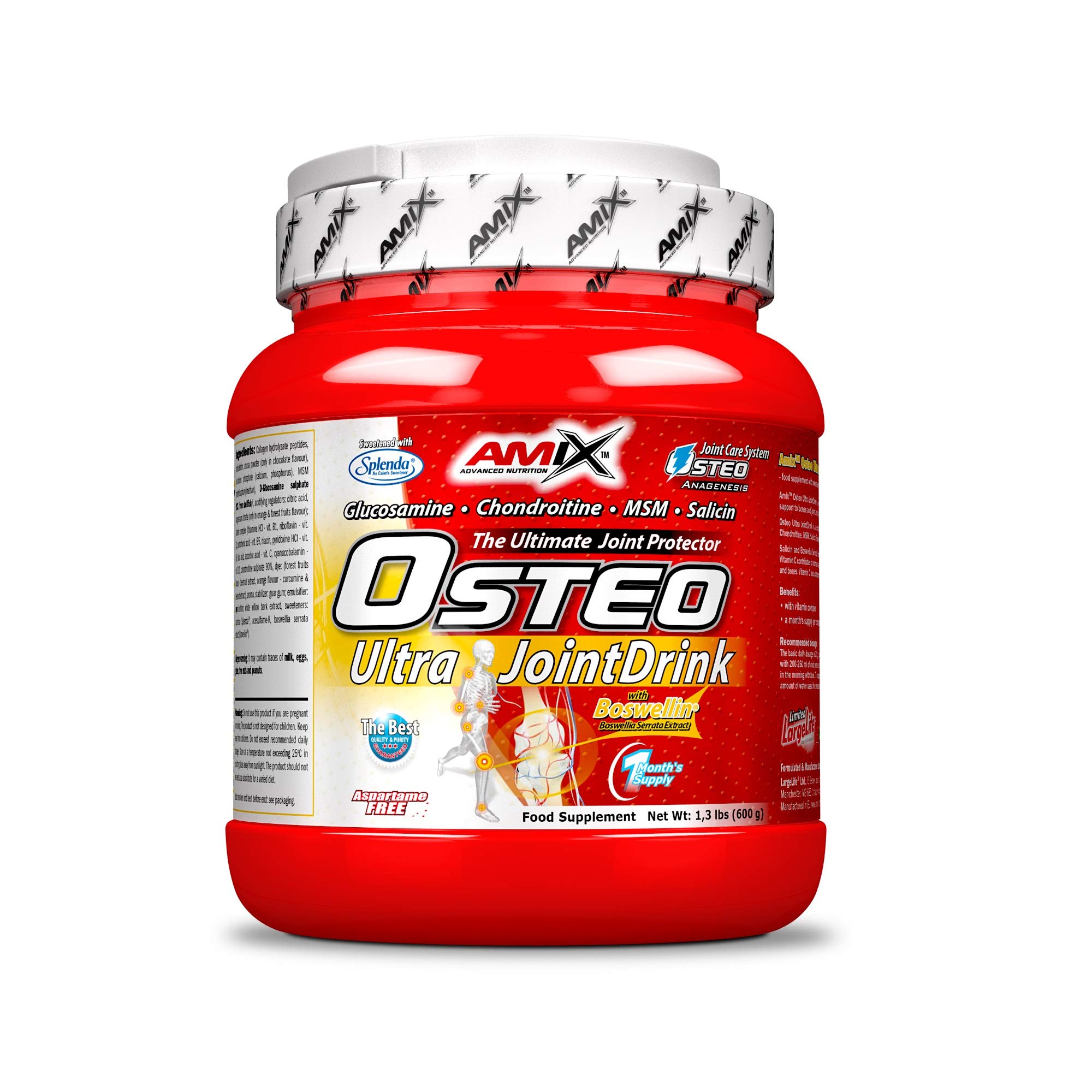 AMIX - Suplemento Vitamínico en Polvo - Osteo Ultra Joint Drink en Formato de 600 g - Con Salicina y Boswellia Serrata - Ayuda a Mantener la Función Normal de las Articulaciones