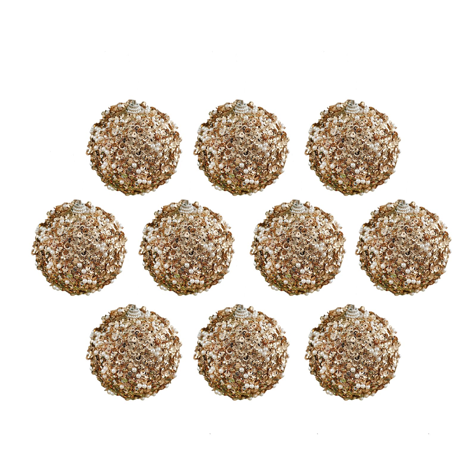 Buxuaaaa 10Pcs Sparkling Sequins Christmas Ornaments Shatterproof Hanging Baubles for Festival Tree Decoration and Holiday Party Shatterproof Baubles