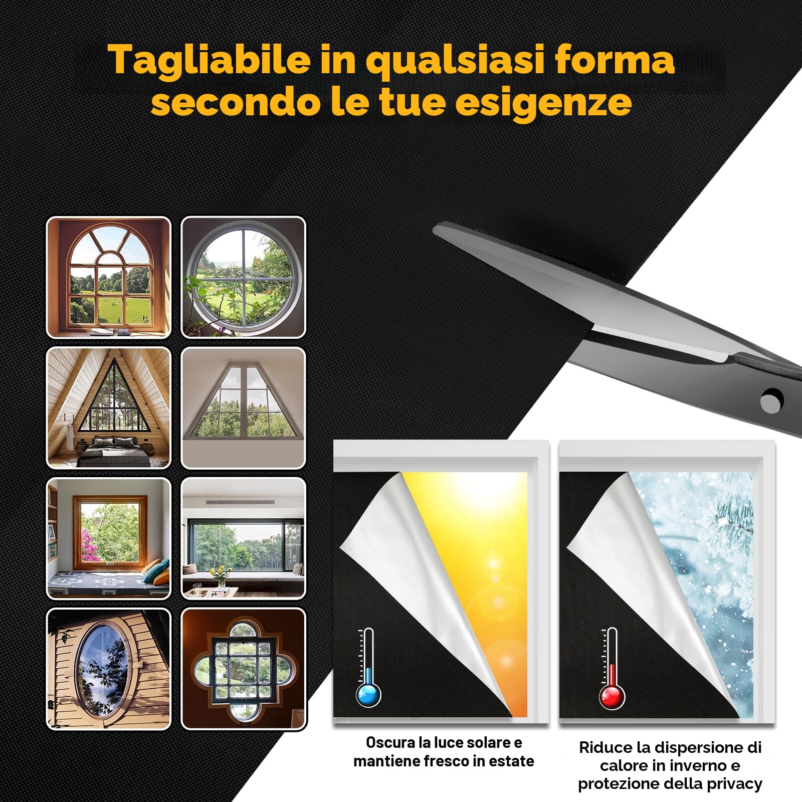 Tenda Oscurante Finestra 200x148cm, Tende Oscuranti per Interni 100% Tessuto Oscurante, Telo Oscurante Termico Isolante Portatile Senza Forare per Camera da Letto, Lucernario, Camper