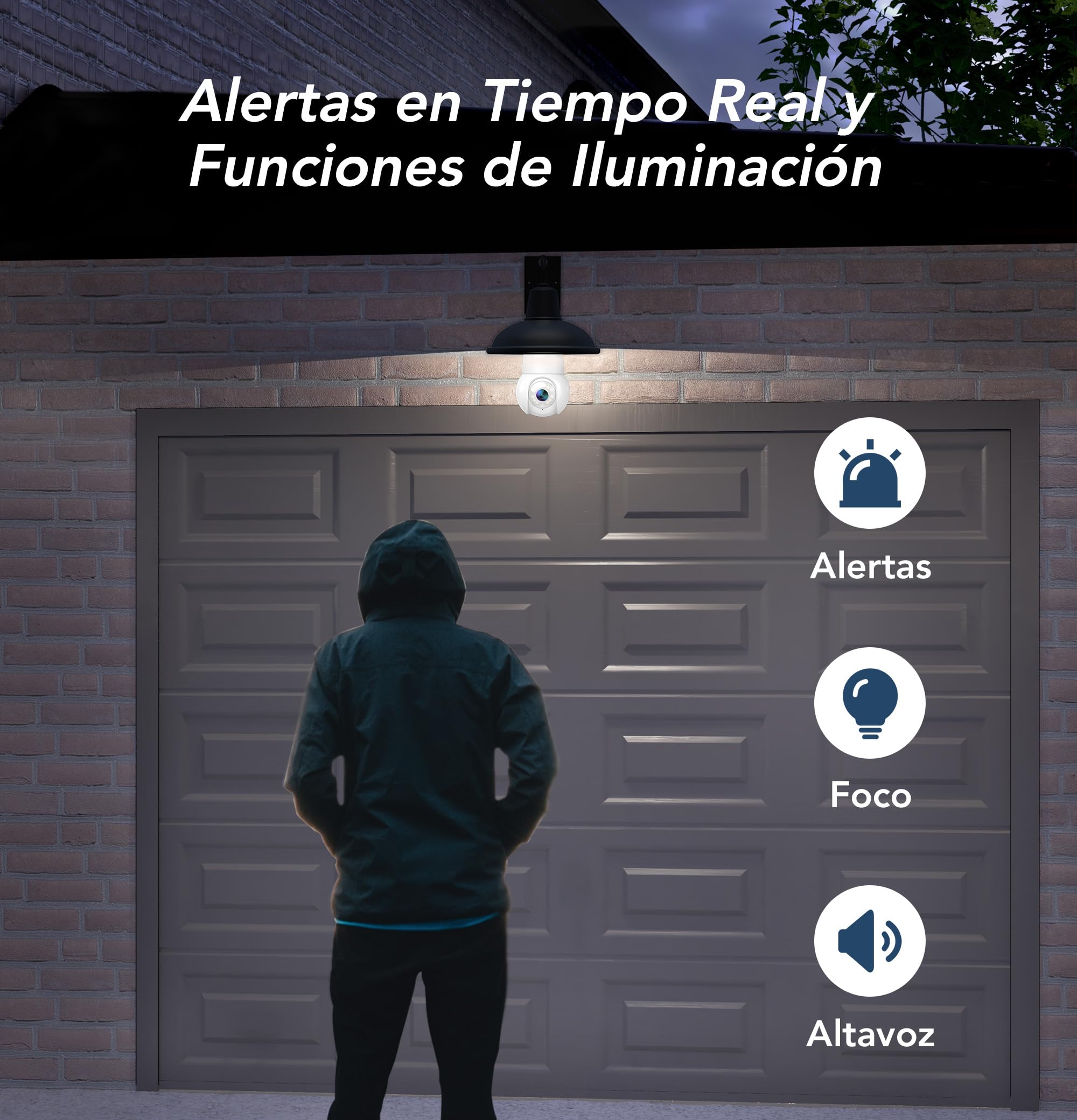 GNCC 2PCS Cámara Bombilla Vigilancia WiFi Interior/Exterior, 355° PTZ Cámara Bombilla E26/E27, 2K Visión Nocturna en Color, AI Detección, Compatible Alexa, Suscripción a la Nube/SD Card, 2.4Ghz WiFi