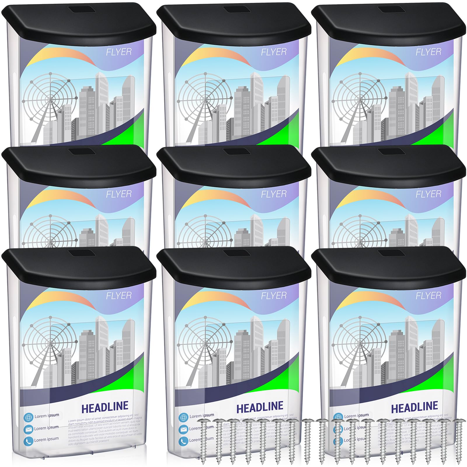 Menkxi Outdoor Estate Brochure Box Plastic Brochure Waterproof Wall Mount Flyer Holder Mail Box Business Card Holder for Office Store Estate Supplies(