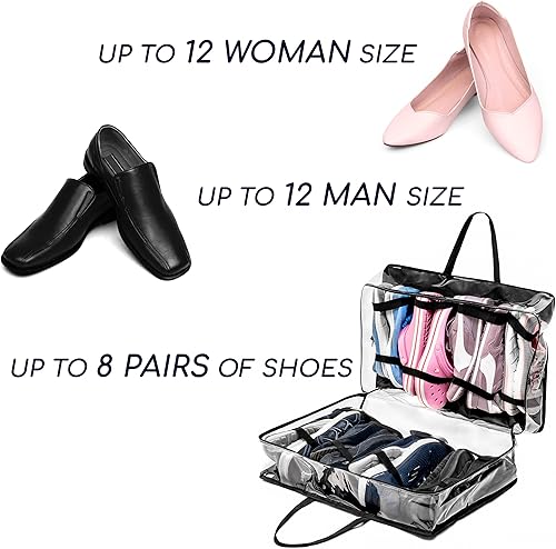 Miniatura 4 de Bolsa de viaje para zapatos - Organizador de zapatos de viaje - Bolsa portátil para zapatos de equipaje - Bolsa de almacenamiento de zapatos, Negro