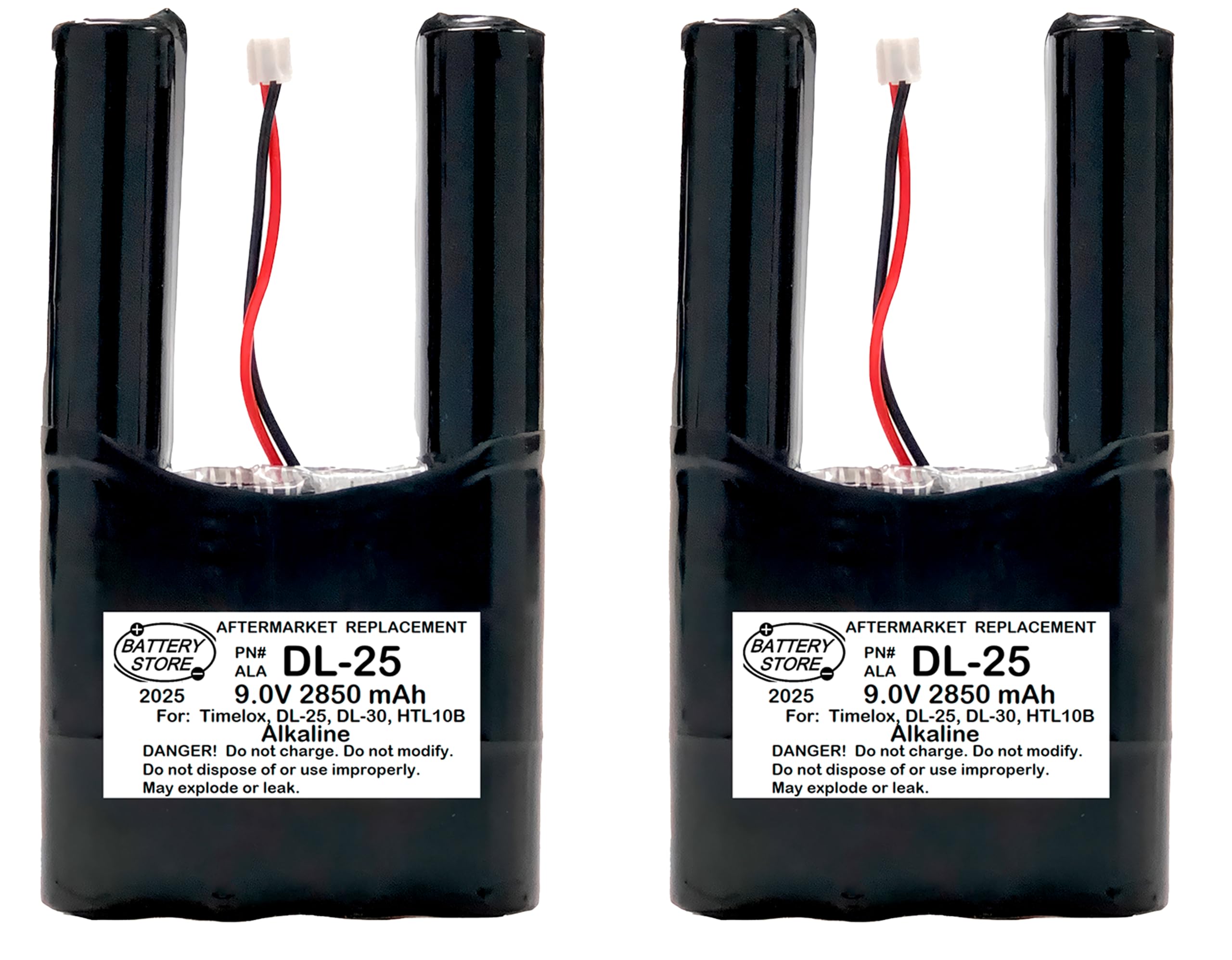 DL-25 9.0V Battery Replacement for Ultralast HTLUL10 DL-25 (Qty 2)