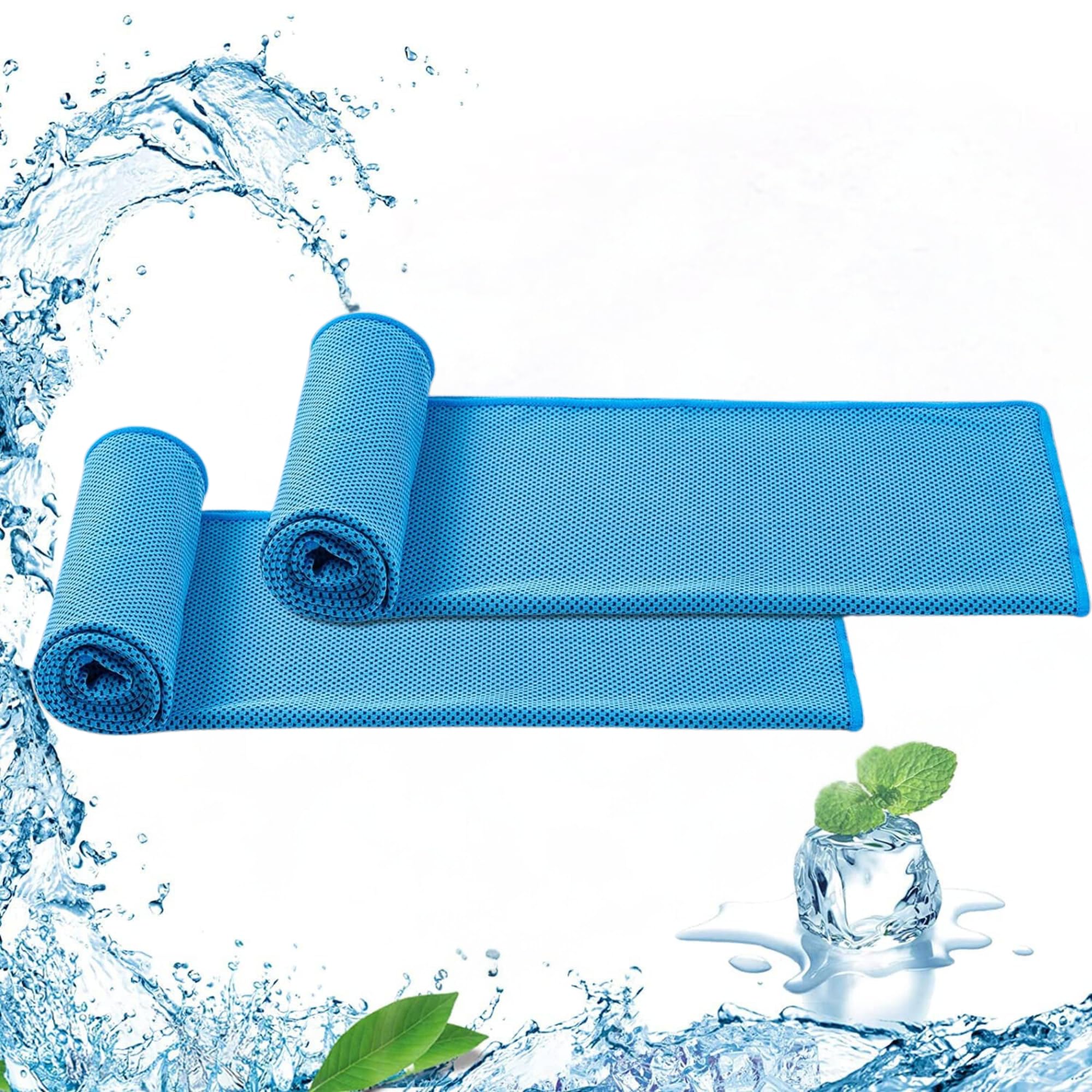 MYTHOS 2 Pack Cooling Towel, Soft Breathable Chilly Towel, Ice Towel, Microfiber Towel for Yoga, Sport, Running, Workout,Gym, Camping, Fitness, Workout & More Activities(Multicolor),(40"x12") Inches.-image-40