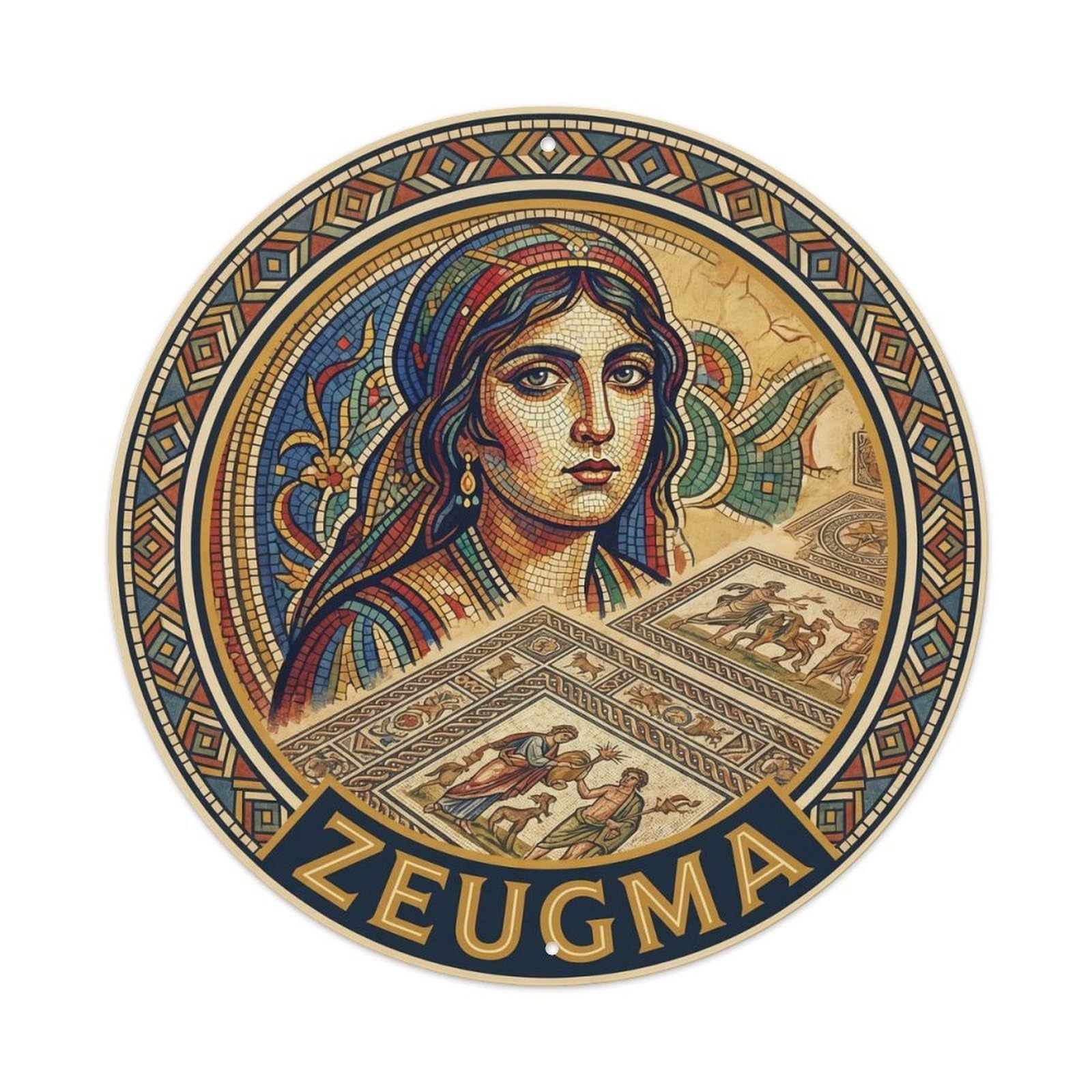 Turkey Gaziantep Travel Zeugma Mosaic Art Museum Metal Tin Sign