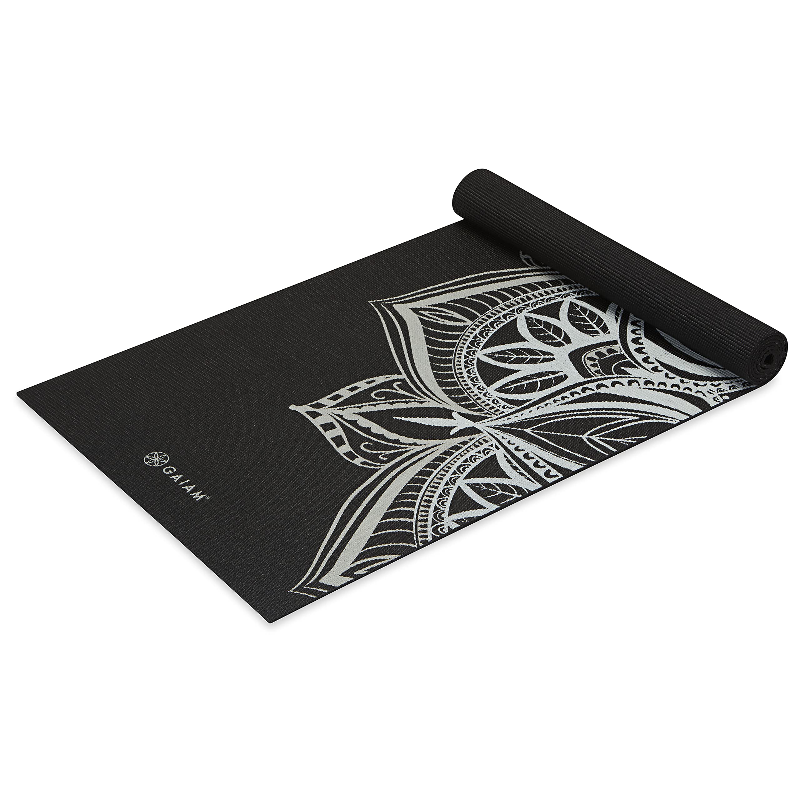 Gaiam Yoga Mat, Non-Slip Exercise Mat for All Types of Yoga, Pilates and Floor Exercises, 5mm Thick, 61 x 172.7cm, Midnight Point