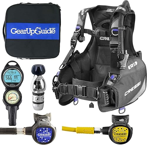 Cressi R1 BCD Donatello Equipo de Buceo AC2 Regulador Compacto Set GupG Reg Bolsa Buceo Paquete de Buceo