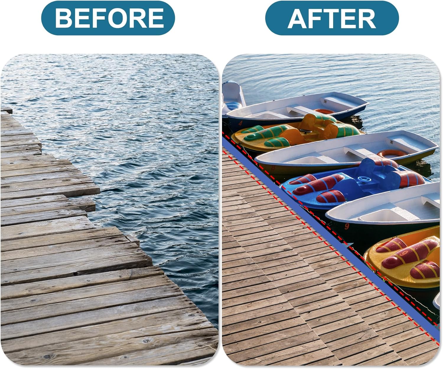 10-Pack Full Face Dock Bumpers, Heavy-Duty Marine Fender Set, Rub Rail & Piling Protection for Boats/Piers