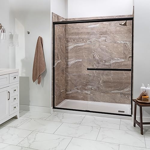 Vista 175 de Palisade Azulejos de vinilo entrelazados impermeables para salpicaduras de 22.8 x 7.31 pulgadas en mármol veneciano, sin juntas, fácil de instalar