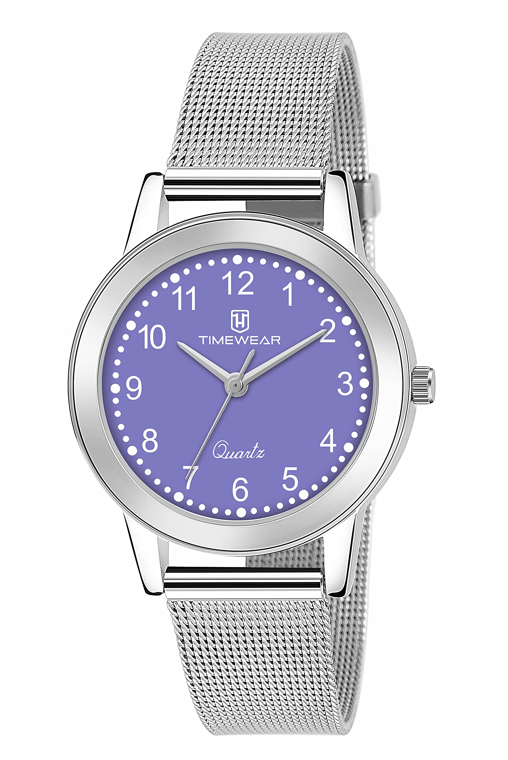 TIMEWEAR Analog Purple Number Dial Stainless Steel Strap Watch for Women (B093BX5LZX) Amazon Price History, Amazon Price Tracker