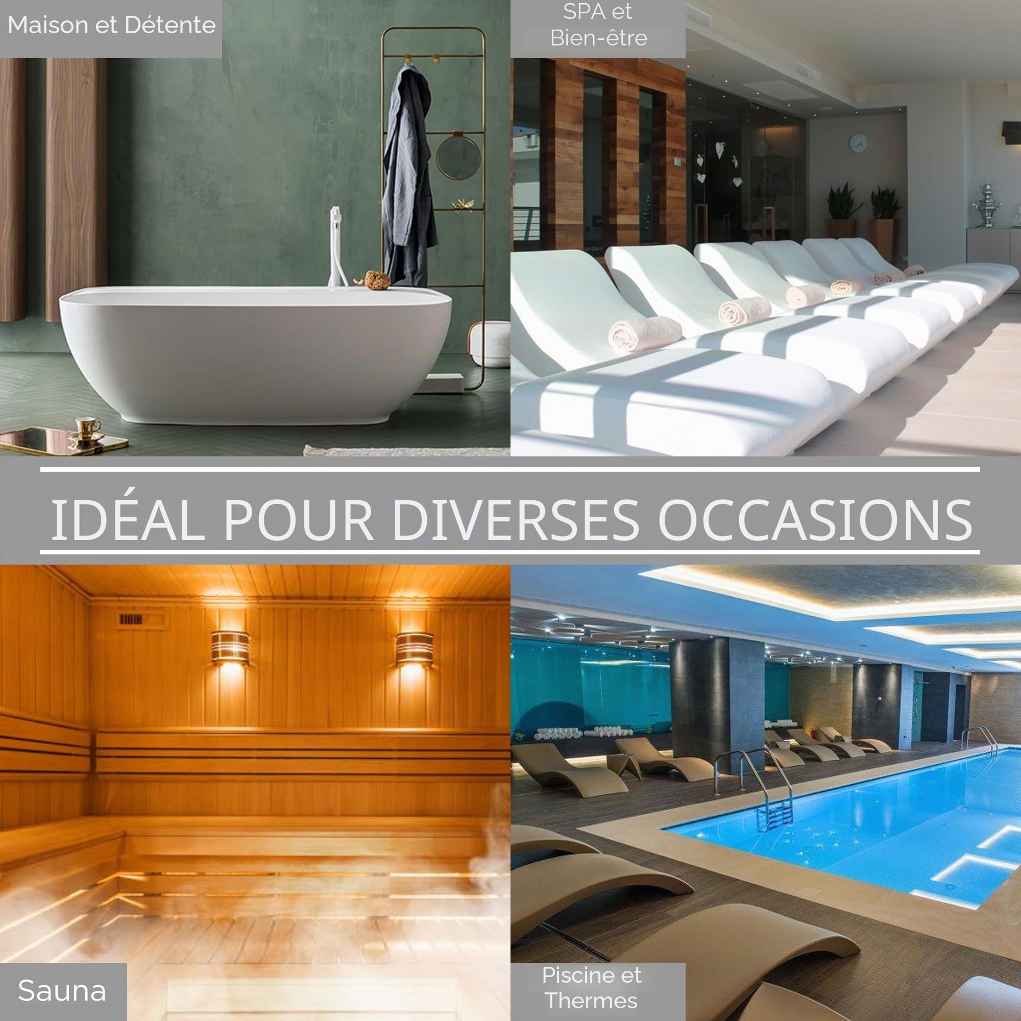 Peignoir unisexe nid d’abeille pour homme et femme en coton, avec capuche, poches et ceinture – Léger, absorbant, respirant – Idéal pour la maison, le spa, la piscine, la salle de sport et les voyages