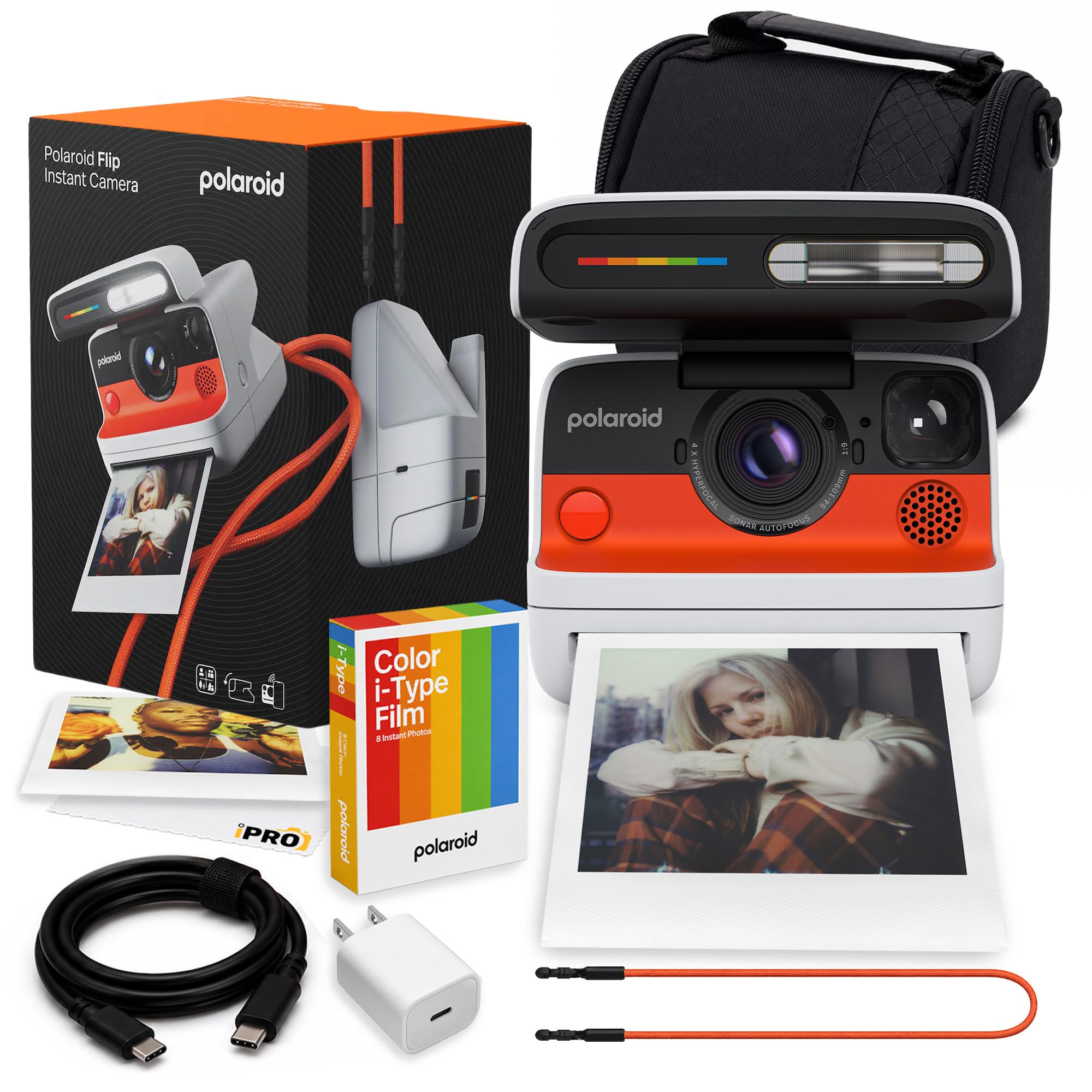 Polaroid Flip Instant Camera in White with 4-Lens System + 8 Film Bundle | Instant Camera for Travel, Parties & Creative Photography, Sonar Autofocus, Compatible with i-Type & 600 Film-picture-25