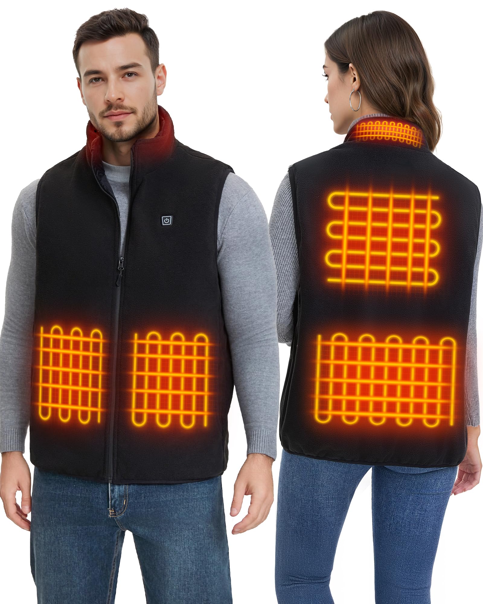 Heated Vest for Men Women with 16000mAh Battery Pack Lightweight Soft Fleece Electric Heated Vests for Hunting