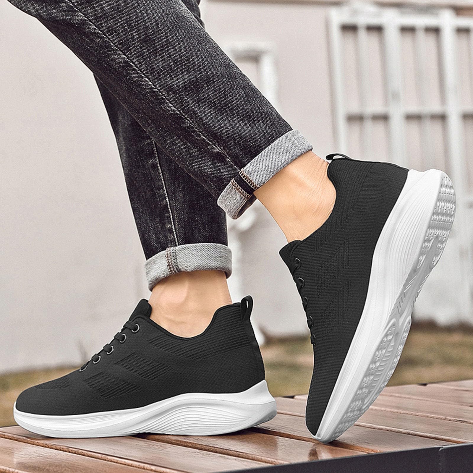 Generisch Scarpe da donna con lacci, comode, antiscivolo, traspiranti, atletiche, da allenamento, casual, in rete traspirante