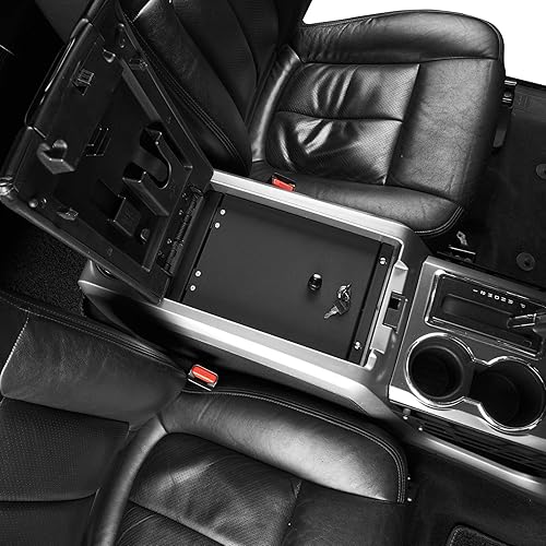 Miniatura 3 de Hooke Road F150 Caja de seguridad segura para consola de almacenamiento adicional compatible con Ford F-150 09-14 con consola central de flujo