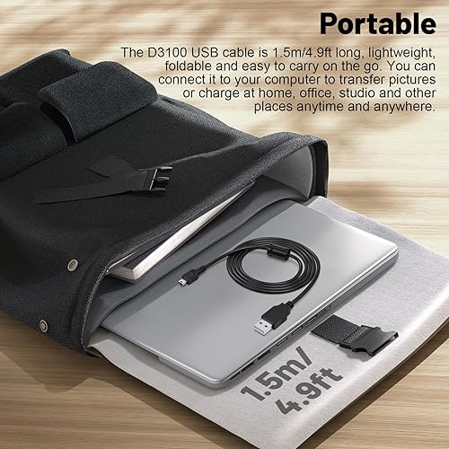 Miniatura 6 de Cable USB de repuesto UC-E4 con sincronización de fecha, cable de transferencia de fotos compatible con Nikon Digital SLR D300 D3000 D300S D3100 D3S