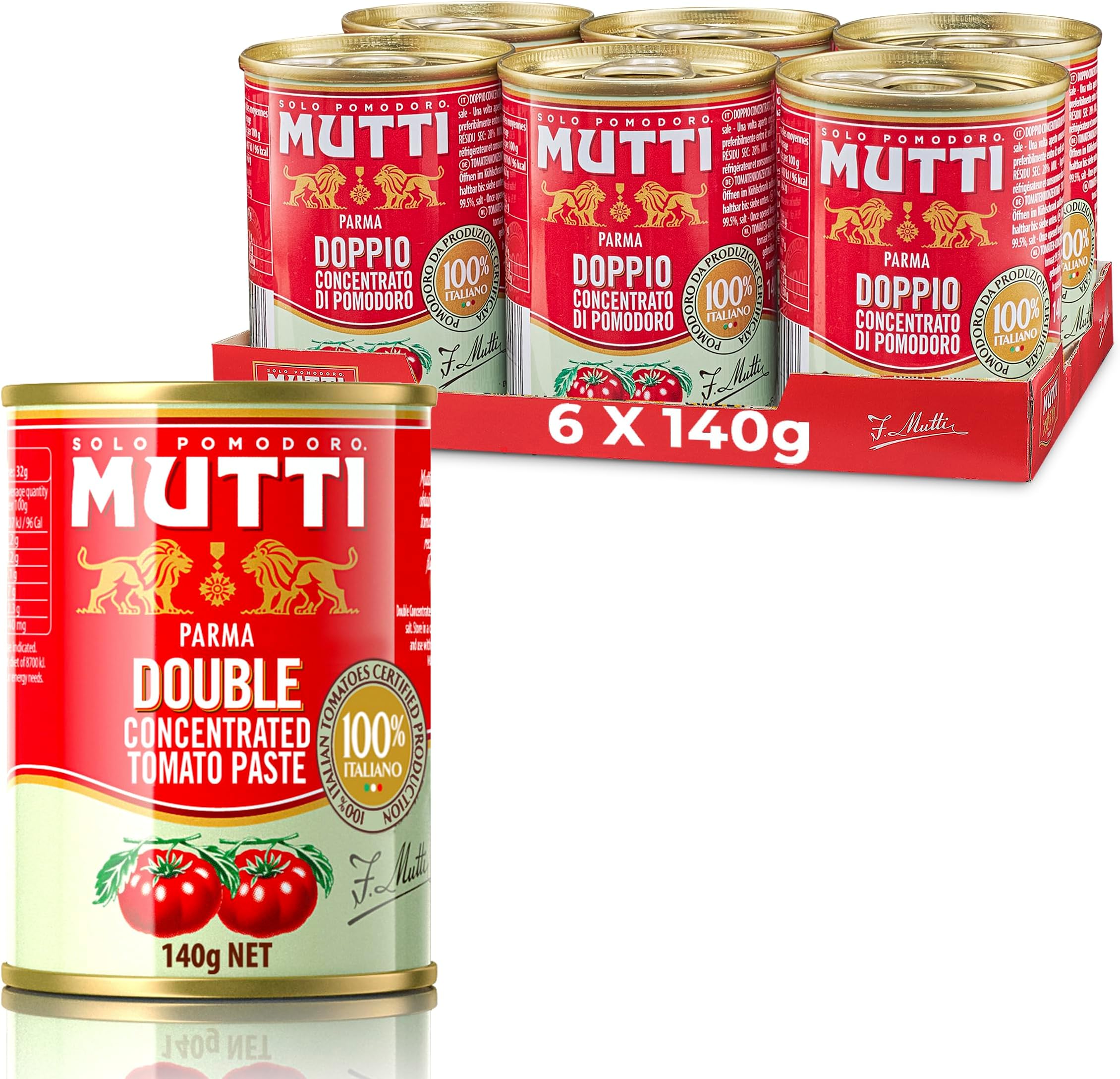 Mutti Double Concentrate Tomato Puree 6 x 140g