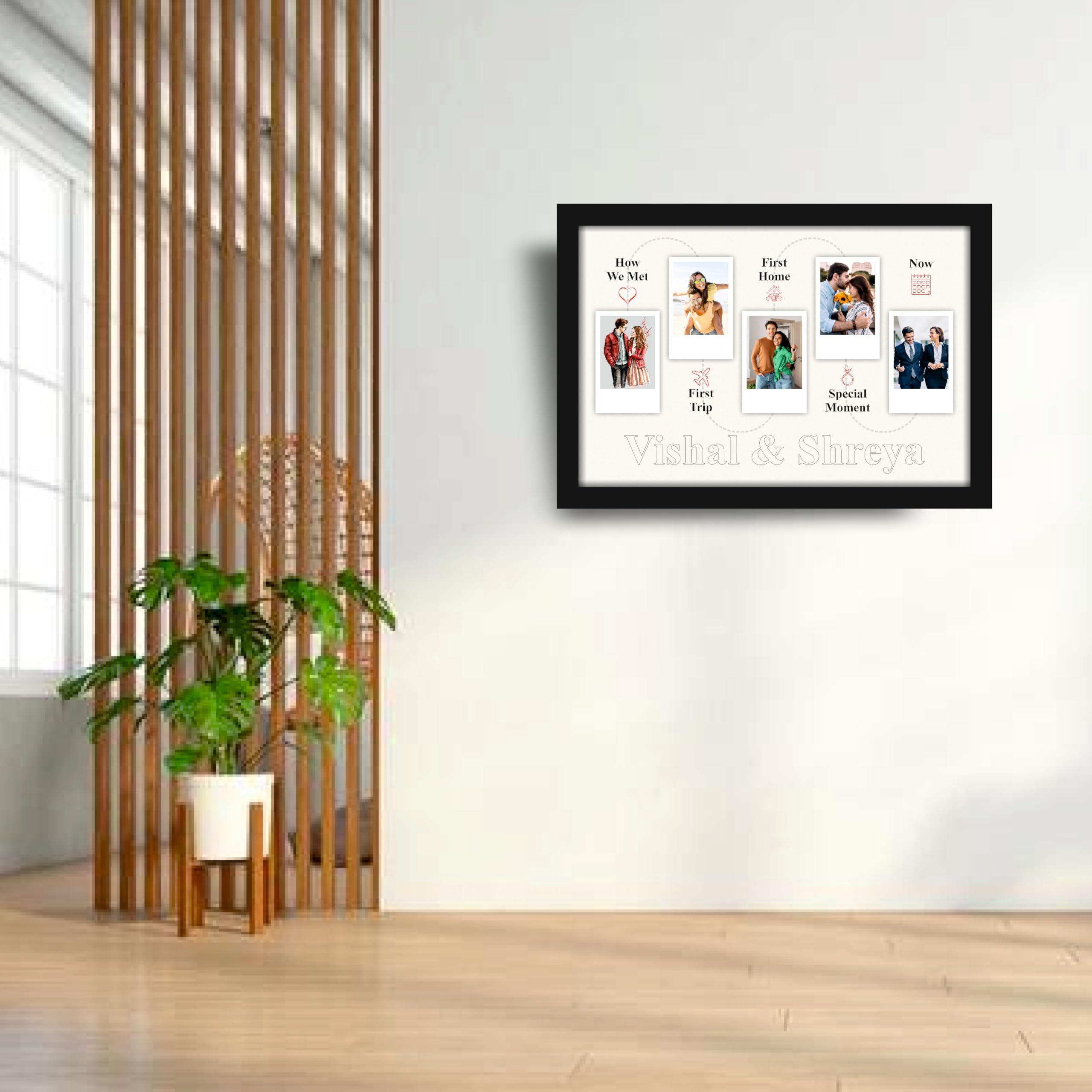 Life Journey Custom Frame - Light Theme 16x12 inch Black Fiber…