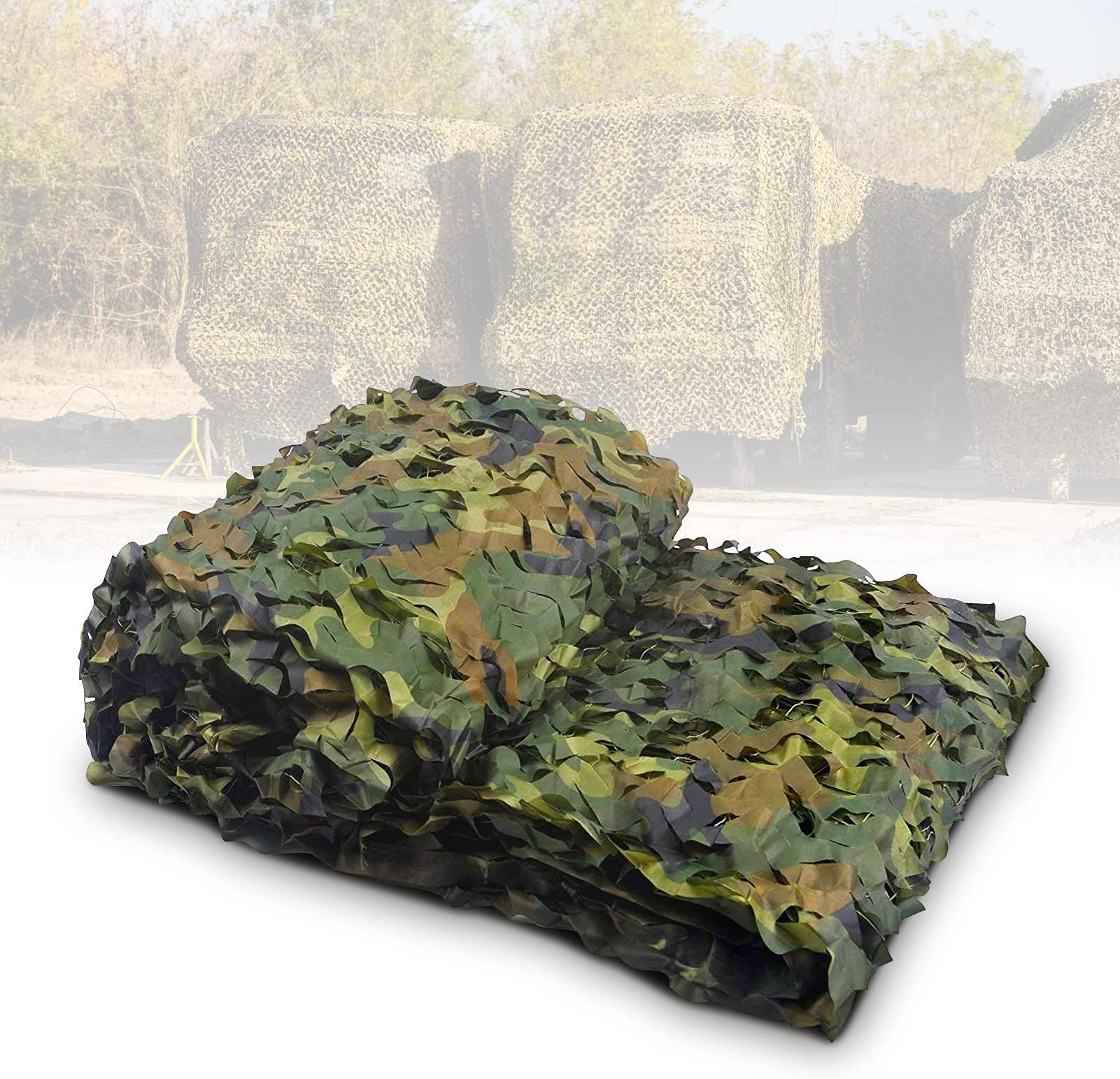 Camouflage Net Camo Netting 150D Oxford Polyester Reinforced Camping Shelters for Sunshade Outdoor Jungle Hunting Role Bulk Military Decoratio Shooting Airsoft Wildlife Photography, 2 x