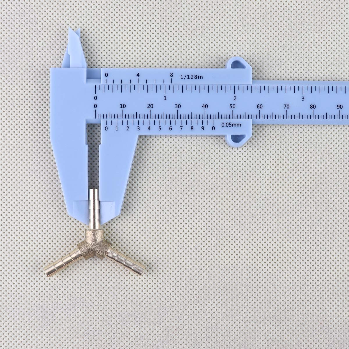 Y Shape 3 Way Connector Brass Hose Barb Fitting Pipe Tubing Splicer Fuel Water Gas (1/8