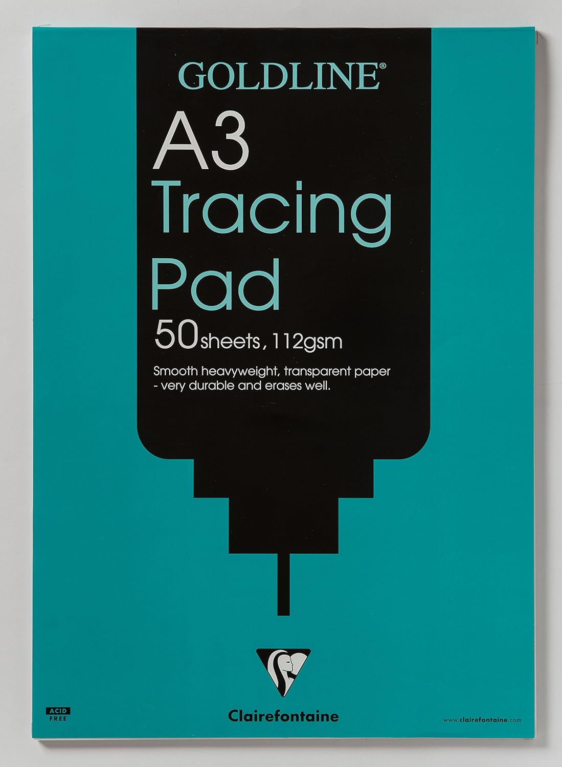 Clairefontaine - Ref GPT3A3Z - Goldline Heavyweight Tracing Pad (Contains 50 Sheets) - A3 (420 x 297mm) in Size, 112gsm Paper, FSC-Certified - Suitable for Tracing Items