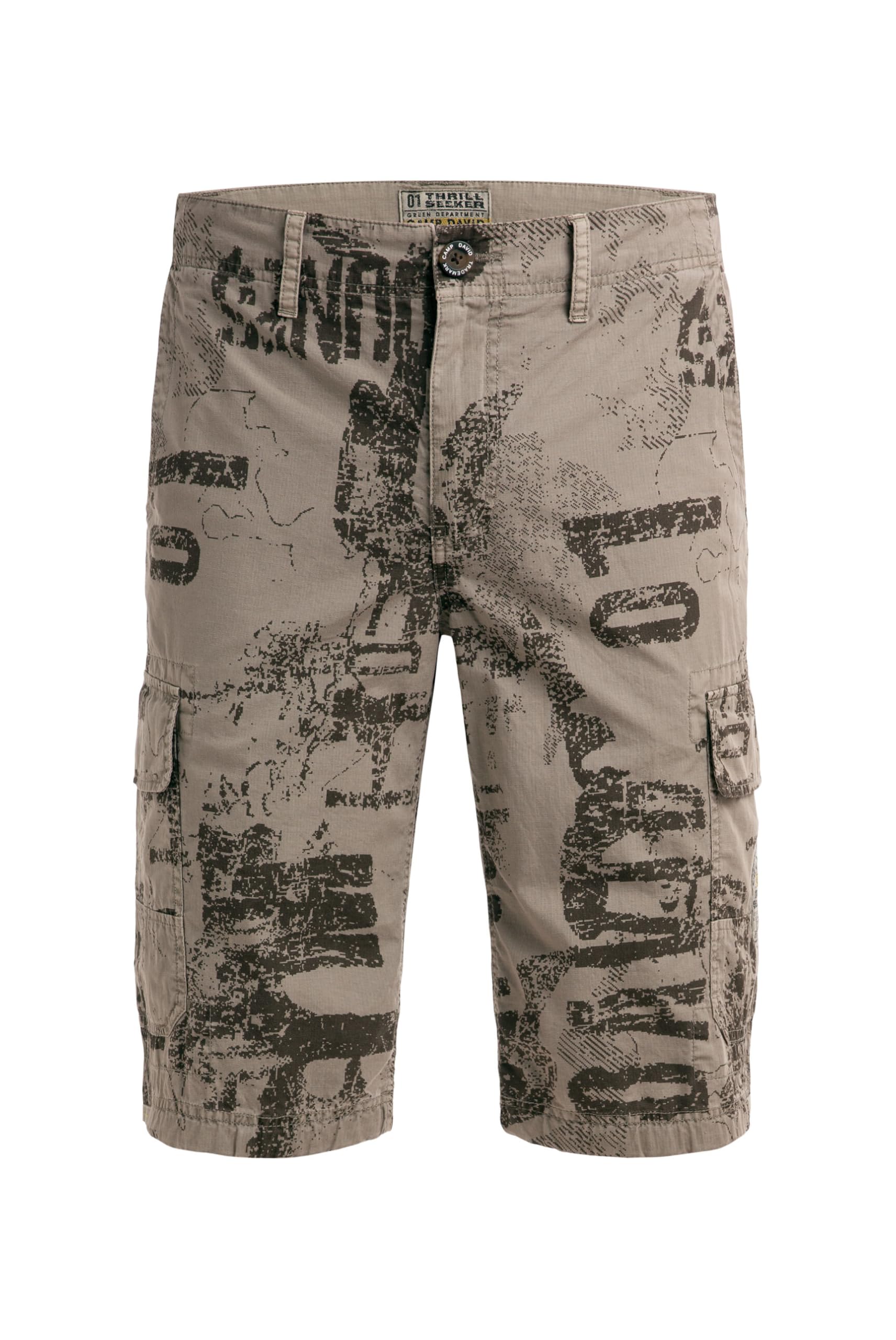 Camp David Herren Cargo Shorts mit All Over Print