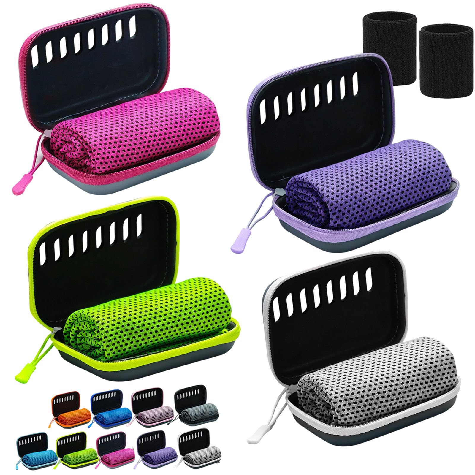 HOPASRISEE 2026 New Cooling Towel, Instant Cool Towel, Quick-Drying Ice Neck Wraps, Microfibre Breathable Cooling Cloth for Men Women Gym Workout Running Yoga Camping (4PC-D,30CM*90CM)