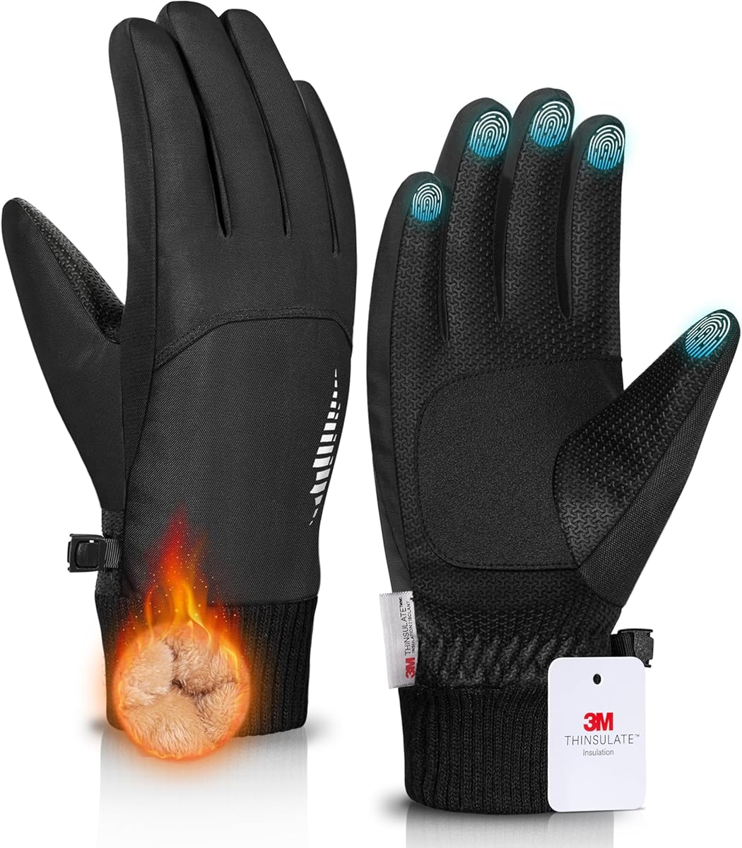 rivmount Snow Winter Gloves made with Waterproof/Touchscreen/Thermal Warm for Cold Weather Running, Cycling, Ski, Women Men