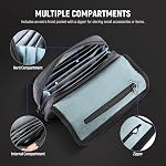 NEEWER Camera Lens Filter Case with Water Resistant Hard Shell, 6 Soft Pockets, Shoulder Strap, Pro Photography Filter Bag Storage Pouch for 4''x 4'', 4''x 5.65'' Square, 95mm Circular Filters, PB025