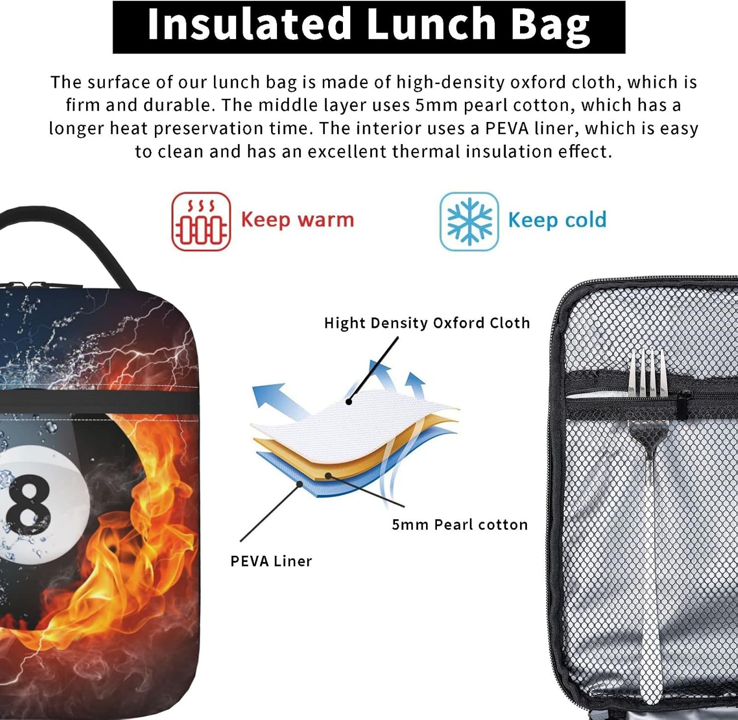 Billiard Ball Cool Lunch Bag Boys