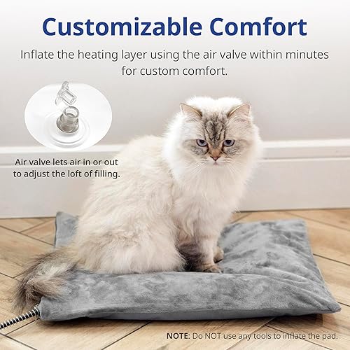 Miniatura 3 de Cama térmica para gatos al aire libre, almohadilla térmica suave para mascotas con cable envuelto en acero, calentador exterior de mascotas para