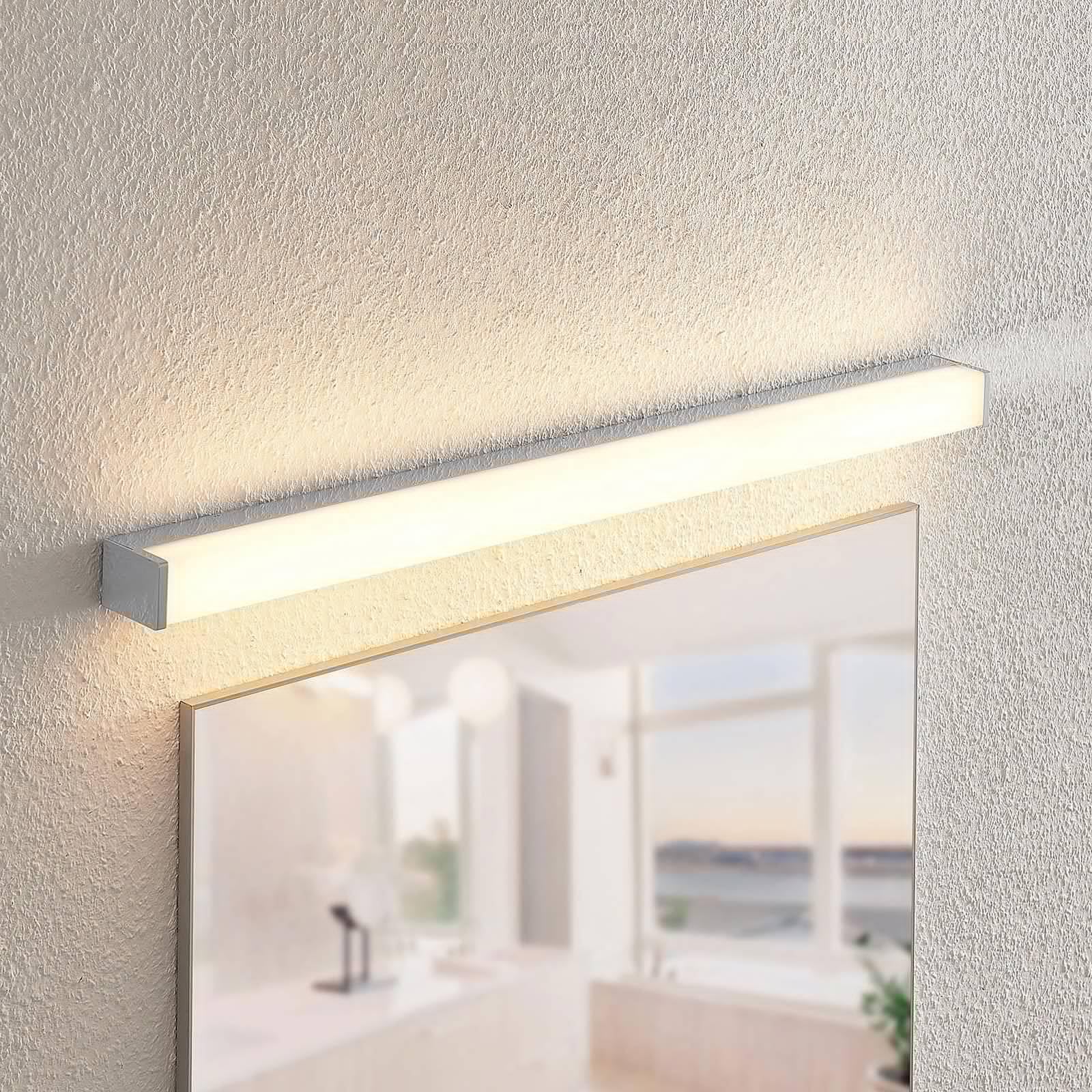 Lindby LED Wandleuchte, Wandlampe Bad Klea (spritzwassergeschützt (Modern) in Chrom aus Aluminium (1 flammig) - Wandleuchten Spiegelleuchte Badezimmer Wandbeleuchtung Badezimmerleuchte