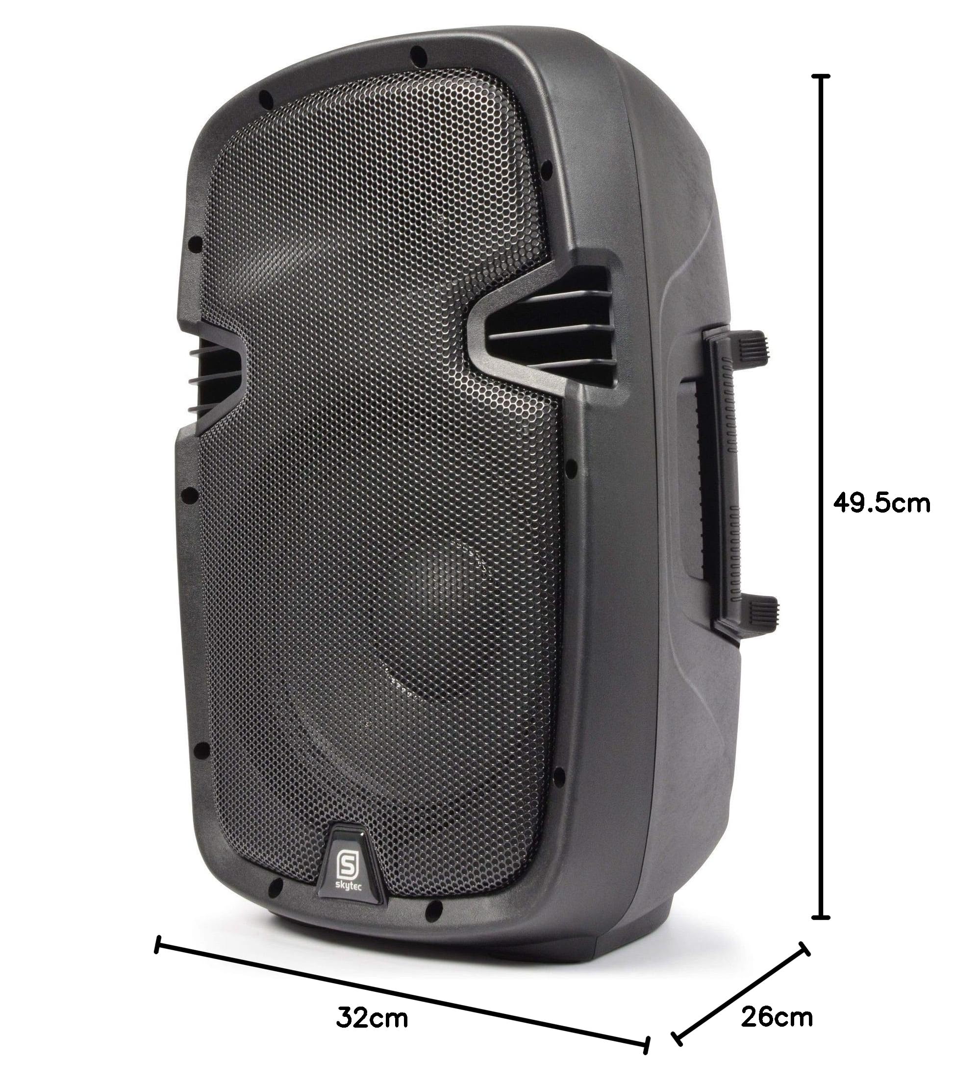 Vonyx Altavoz portátil de 10" PA de 400W en Carcasa rígida de ABS con tecnología Bluetooth, Reproductor Multimedia MP3 con USB y SD, Entrada RCA, XLR y Jack. Agujero para Vaso Tophat.