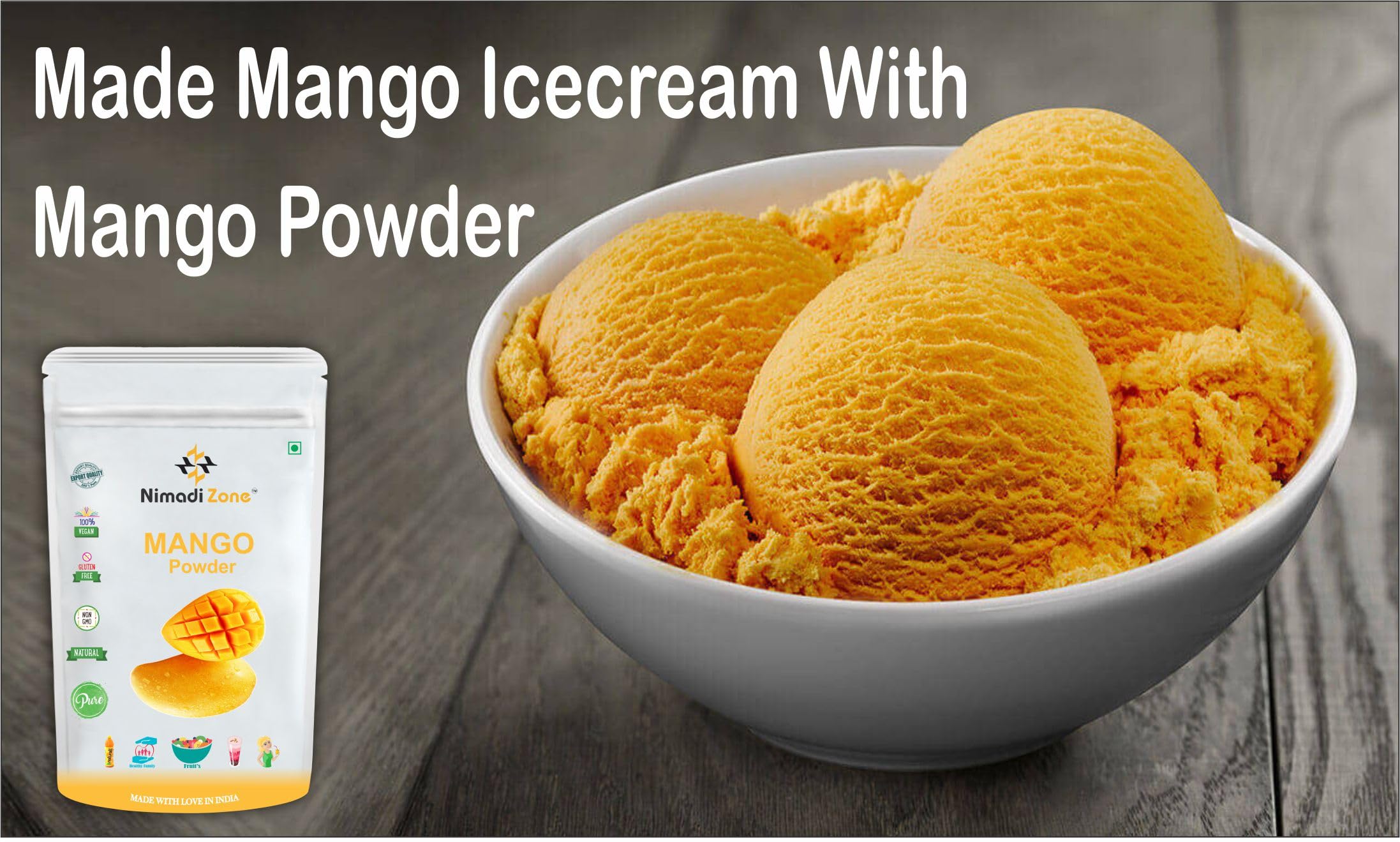 Nimadi Zone Mango Fruit Powder | Dry, No Added Sugars - 100 GM by Nimadi Zone 1