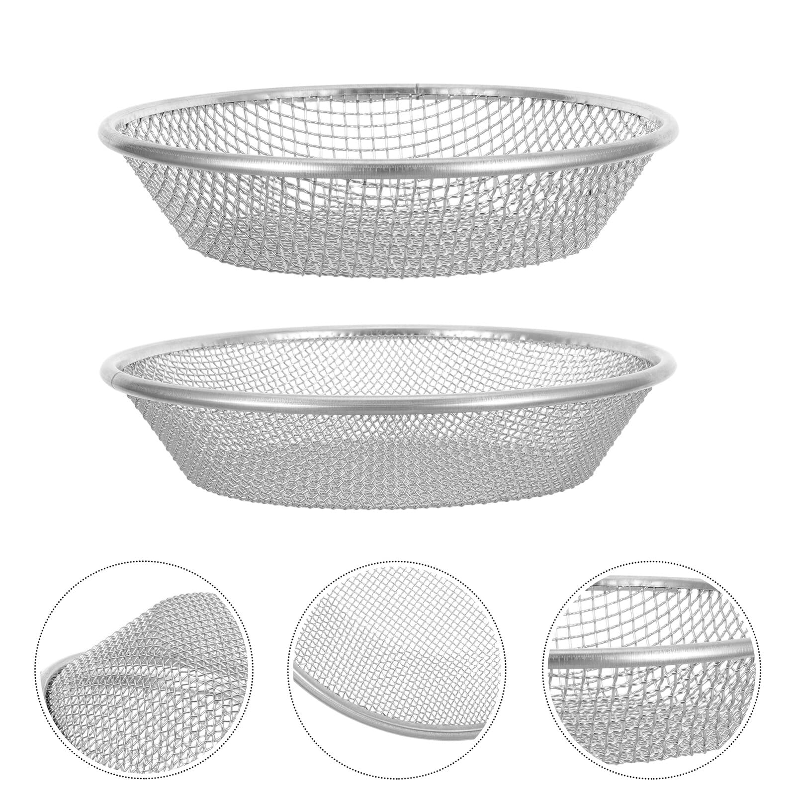 HOMSFOU Setaccio per Terreno da Giardino in Metallo Zincato 2 Pezzi Maglia 3 Mm e 6 Mm, Setaccio Multifunzionale per Compost e Piantagione, Leggero e Portatile per Balconi e Orto